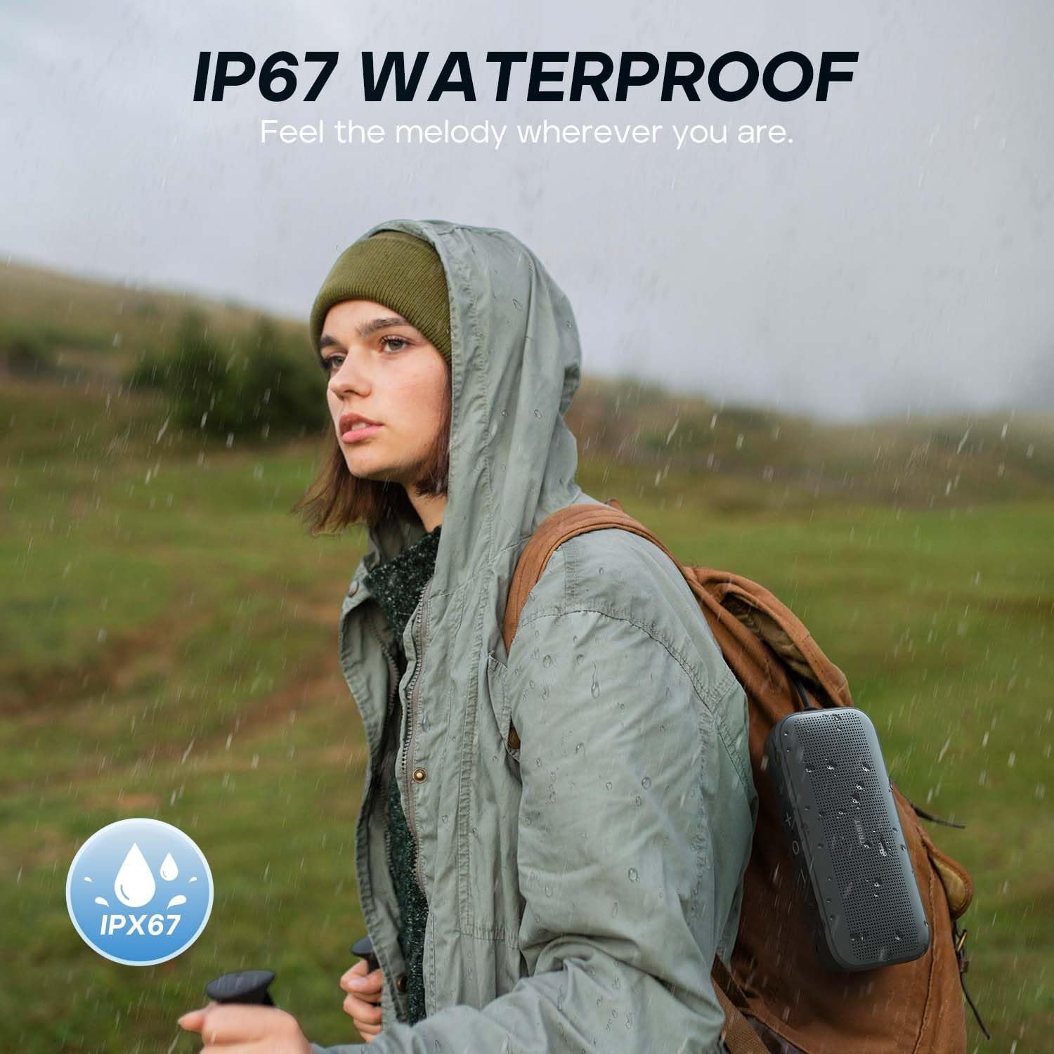 Tribit StormBox Flow Bluetooth Speaker, Portable Speaker with XBass, 30H Playtime Wireless Speaker, IP67 Waterproof, Bluetooth 5.3, TWS, Custom EQ, Type-C Speaker for Outdoor Travel Beach - Image 8