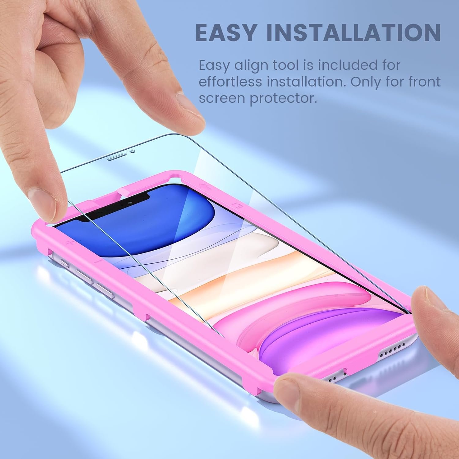 Maxdara [6 in 1 for iPhone 11 Screen Protector (6.1 inches), 2 Pack iPhone 11 Back Screen Protector with 2 Pack Front Screen Protector and Camera Lens Protector, 9H Hardness, Ultra HD - Image 8