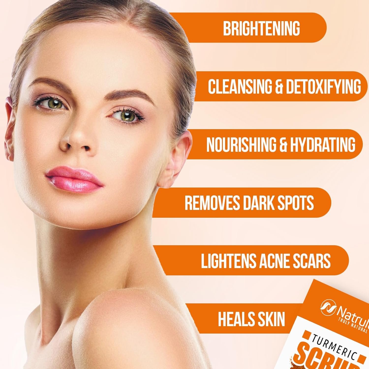 Turmeric Face Scrub - Skin Brightening Mask with Turmeric - All-Natural Turmeric Face Mask for Acne, & Glowing Skin - Boosts Circulation, Evens Skin Tone, & Removes Toxins - Turmeric Scrub - Image 3