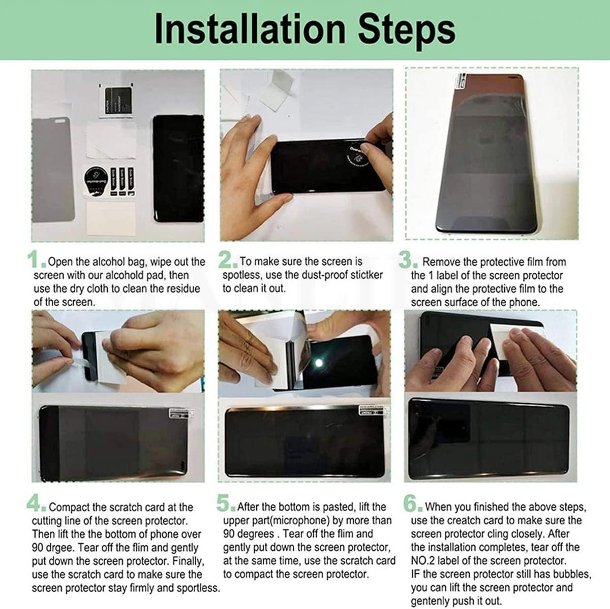 2Pack Privacy Film Hydrogel Screen Protector Compatible with iPhone 15 Pro Max,【Case Friendly】【High Sensitivity】 Anti-Spy Soft TPU Protective Film (Not Tempered Film) - Image 3