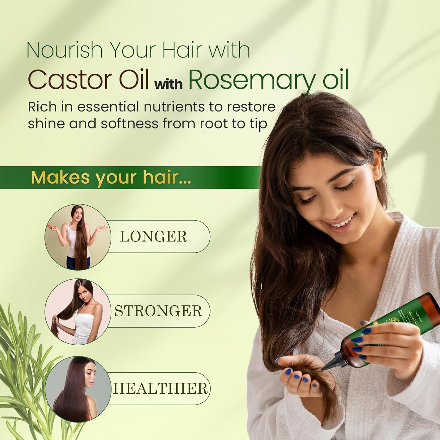 Natural Riches Castor Oil with Rosemary Oil, 8 fl oz, For Stronger, Fuller and Thicker Hair Growth Handcraft Blends Organic Castor Oil with Rosemary Oil Premium Grade hair treatment. - Image 5