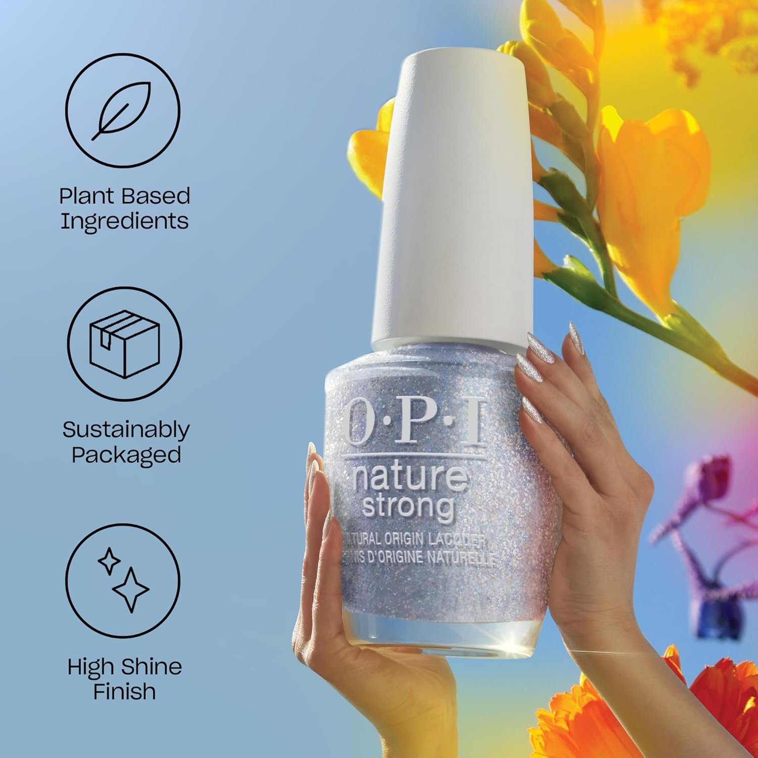 OPI Nature Strong Natural Origin Nail Polish | Opaque Bright Red & Orange Crème Eco-Friendly Nail Polish | Plant Based, Vegan, Cruelty Free - Image 3
