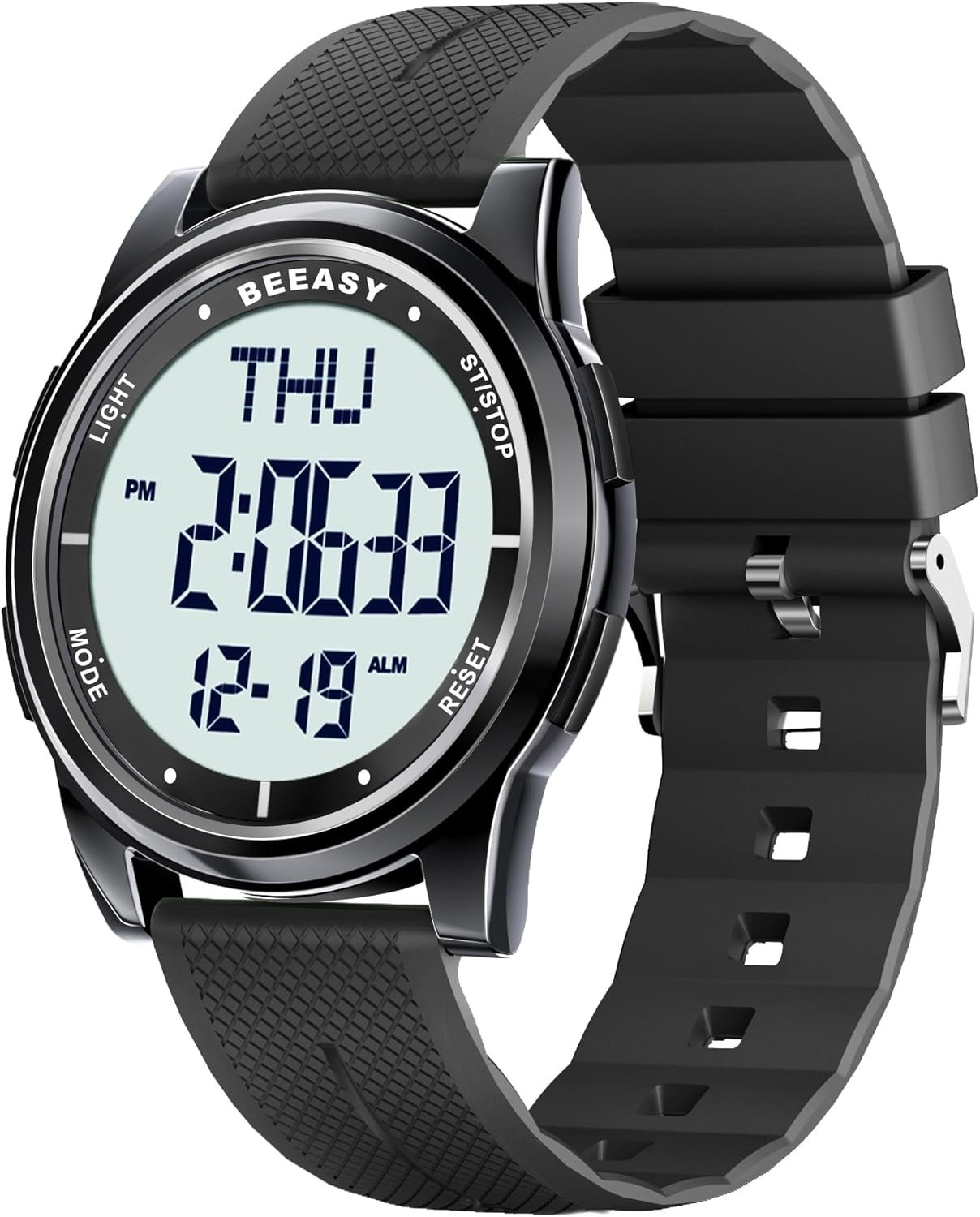 Beeasy Digital Watch Waterproof with Stopwatch Alarm Countdown Dual Time, Ultra-Thin Super Wide-Angle Display Digital Wrist Watches for Men Women - Image 2