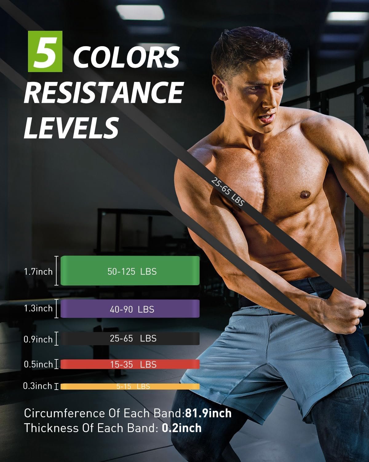 Resistance Bands, Pull Up Exercise Bands, Workout Bands for Fitness Training, Body Stretching, Physical Therapy, Muscle Training - Image 3