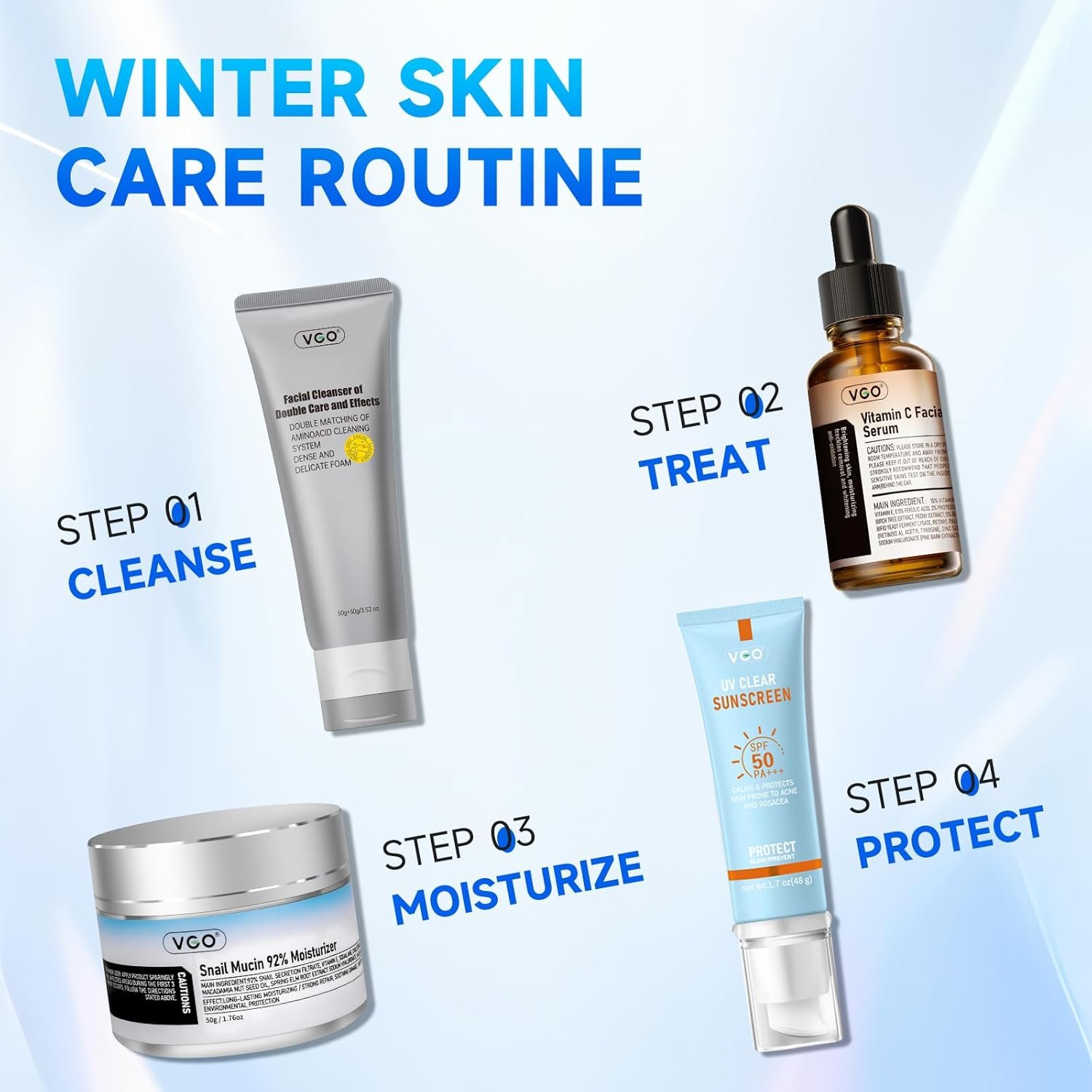 VGO Snail Mucin 92% Moisturizer Daily Face Moisturizer Hydrating Repair Face Gel Cream for Dry & Sensitive Skin, All Skin Types 50g / 1.76oz - Image 7