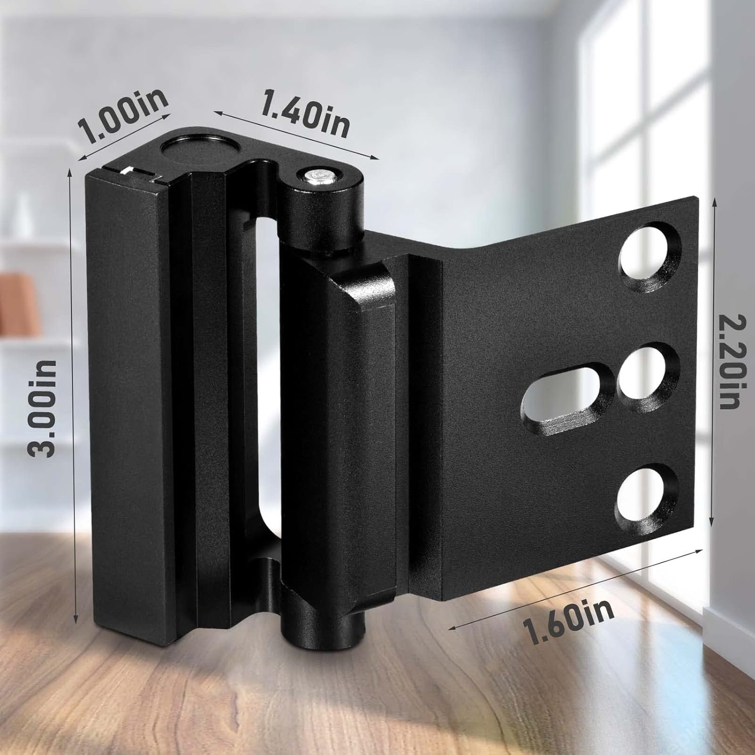 3Pack Home Security Door Reinforcement Lock, Childproof Safety Door Lock Latch Inside Stopper, Add High Security to Prevent Home Unauthorized Entry, Aluminum Construction Finish Black - Image 8