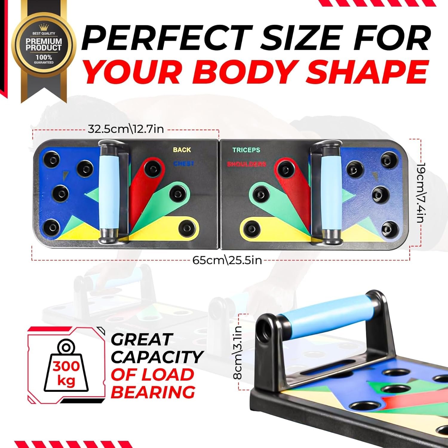 Push Up Board Gym Equipment for Home | Multifunctional Push Up Bar 5 in 1 Pushup Board For Muscle Exercise | Push Up Handles For Floor Chest Work Out | Perfect Foldable Push Up Board For Men And Women - Image 8