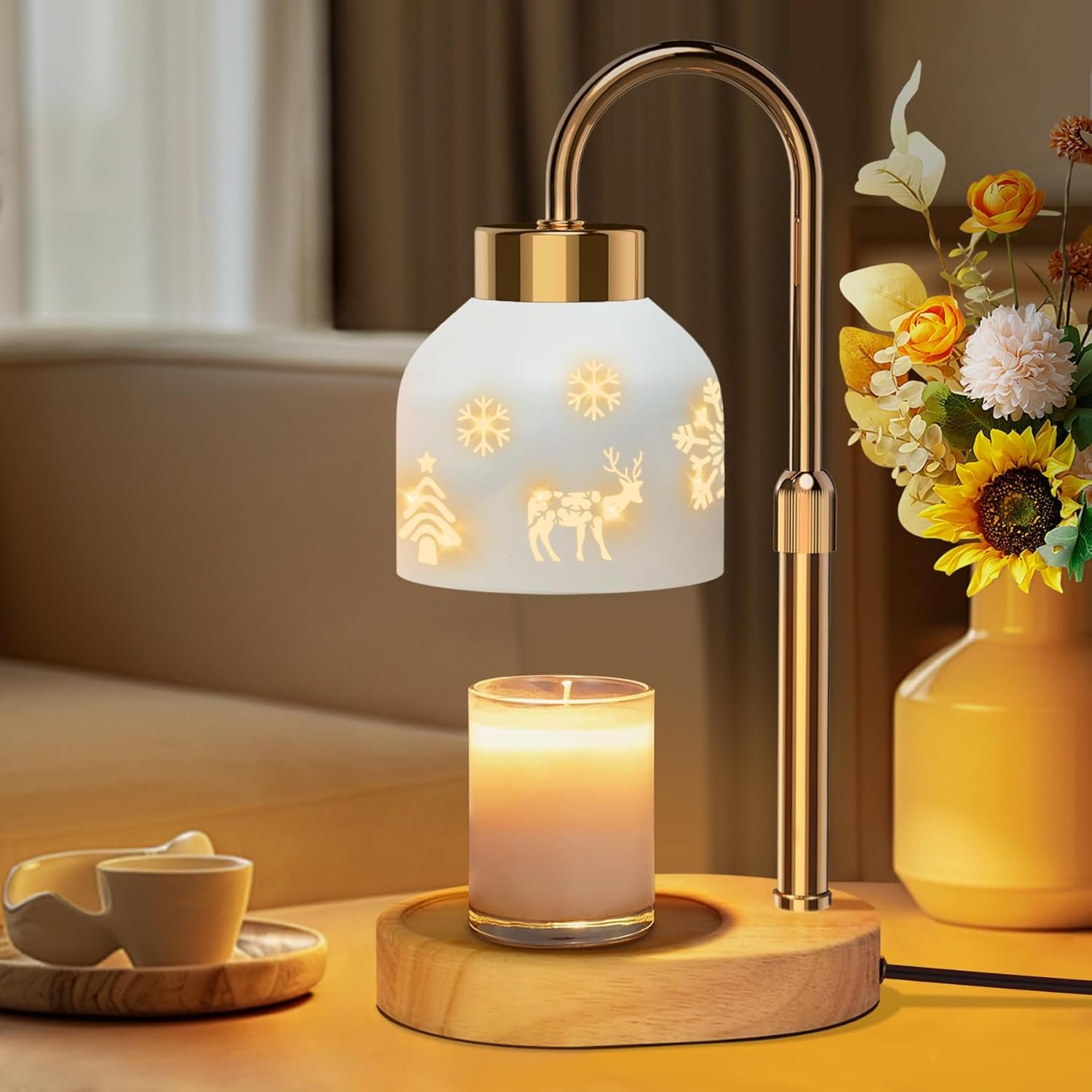 Loowoko Candle Warmer Lamp, Housewarming Gifts for New Home Decor, Dimmable Scented Wax Melt Warmer with Timer, 2 Bulbs, Gift for Female - Image 2