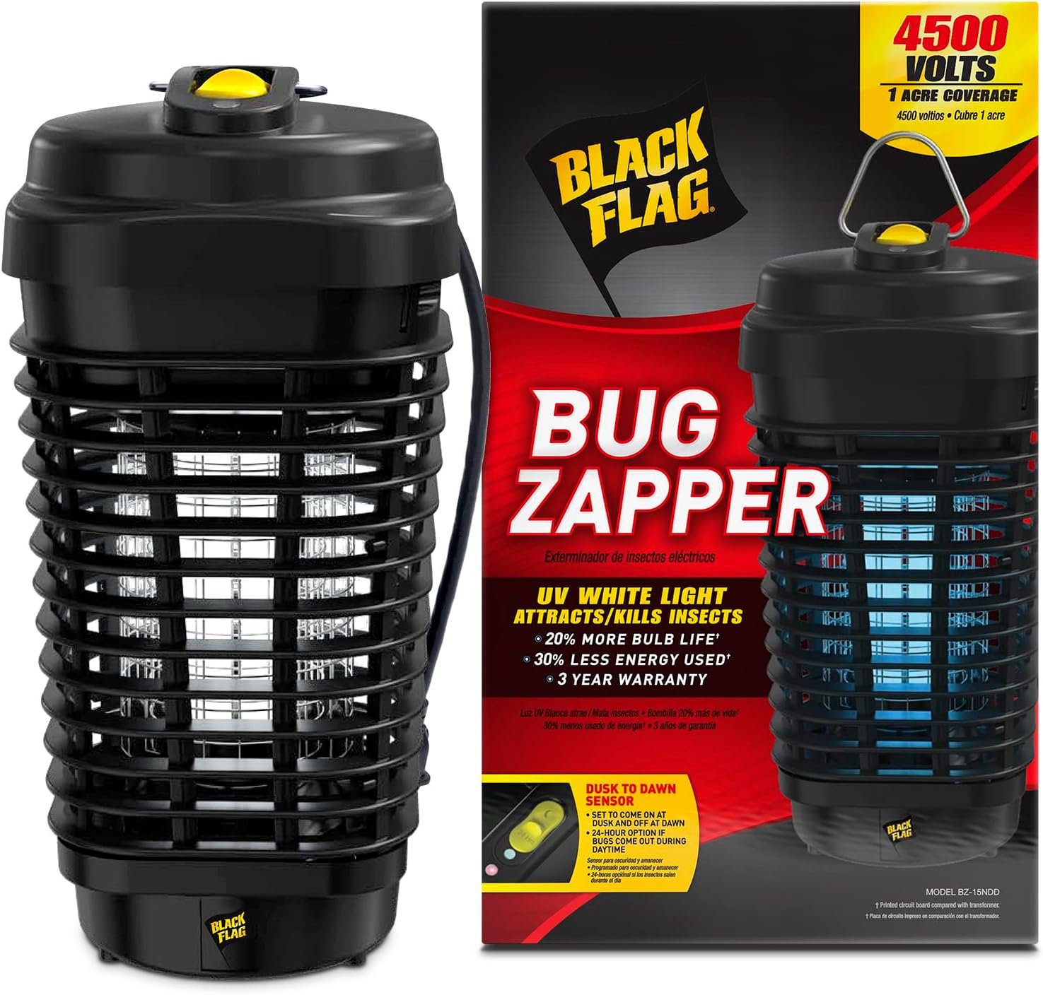 Black Flag BZ-15 Bug Mosquito Zapper Outdoor Zapper 4500 Volts UV White Light - Image 2