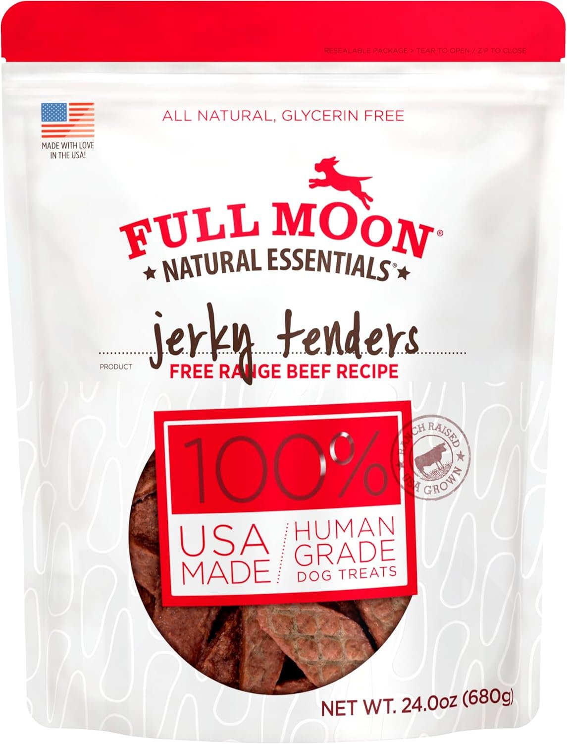 Full Moon All Natural Essentials Beef Jerky Tenders Free Range Human Grade 24 oz - Image 2