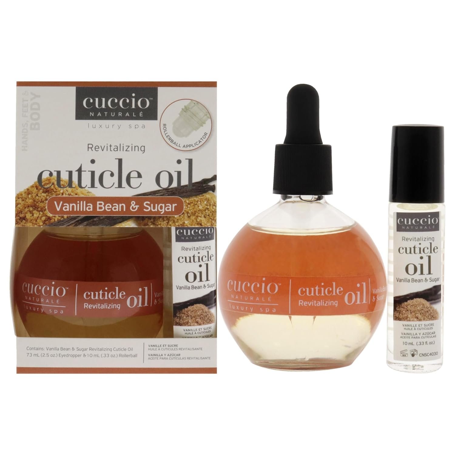 Cuccio Naturale Cuticle Revitalizing Oil Set - Hydrating Oils for Instant Cuticle Repair for Dry, Damaged Skin and Nails - Paraben and Cruelty-Free Formula - Vanilla Bean and Sugar Fragrance - 2 pc - Image 2