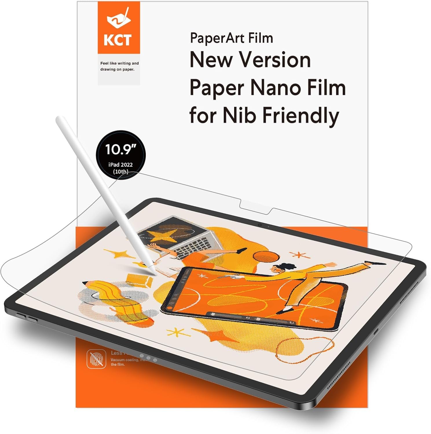 KCT 2 Pack Paperfeel Screen Protector Compatible with iPad 10th Generation (10.9 Inch, 2022), Write as Real Paper/High Sensitivity/Anti Glare/Compatible with Apple Pencil - Image 2