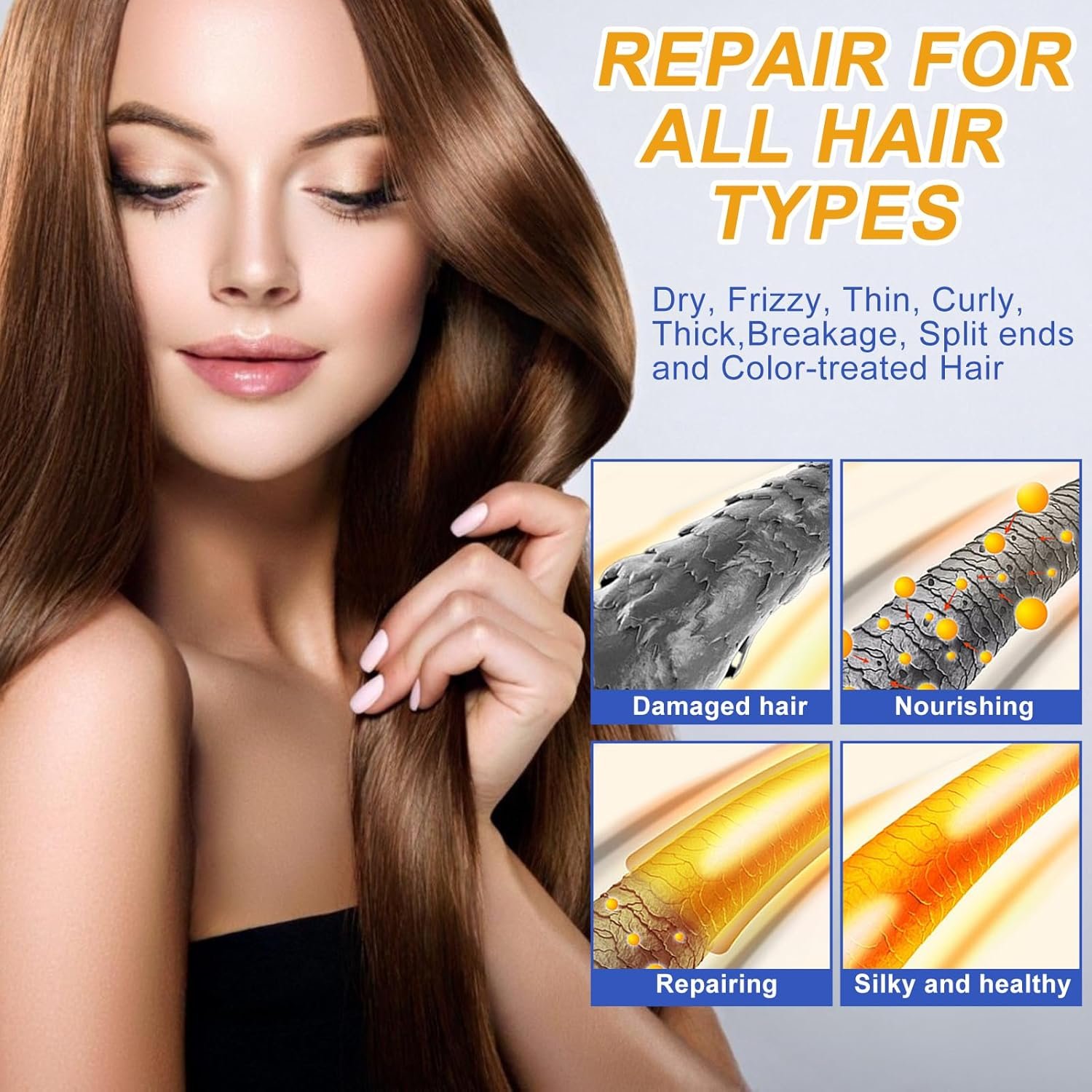 Hair Oil Capluse for Frizzy & Dry Hair, Keratin Styling with Argan, Jojoba & Avocado Oils - No Rinse Serum with Vitamin A C E and Pro B5 - Image 4