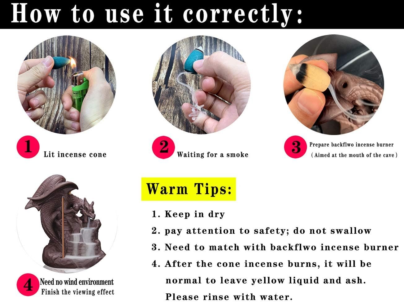 Fly Dragon Backflow Incense Burner Handmade Waterfall Incense Holders Home Decor Gift Statue Ornaments - Image 6