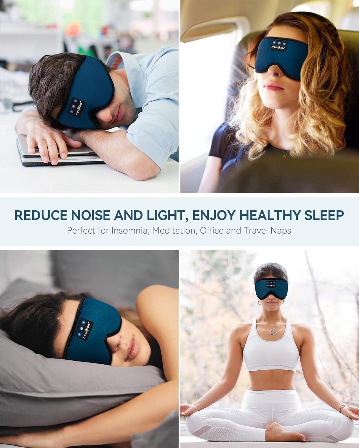 MUSICOZY 3D Bluetooth 5.4 Sleep Headphones Mask, Wireless Music Eye Mask with HD Speakers, Perfect for Side Sleepers, Bluetooth Sleep Mask Headband for Sleeping, Cool Tech Gifts for Men, Women - Image 8