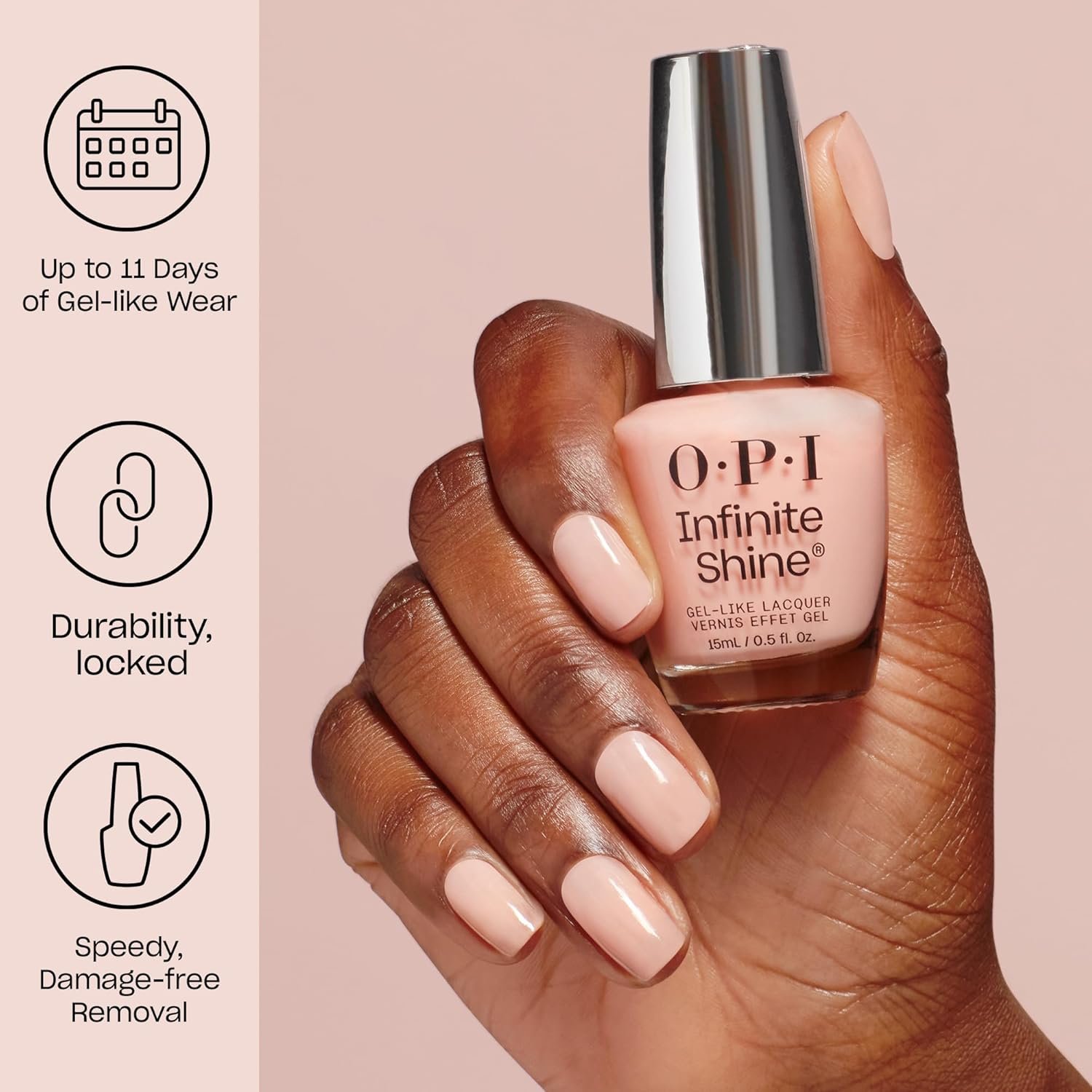 OPI Infinite Shine Long Wear Nail Polish | Clear Gel Like Nail Polish Base Coat & Top Coat | Vegan, Long Lasting, Protects Nails - Image 3