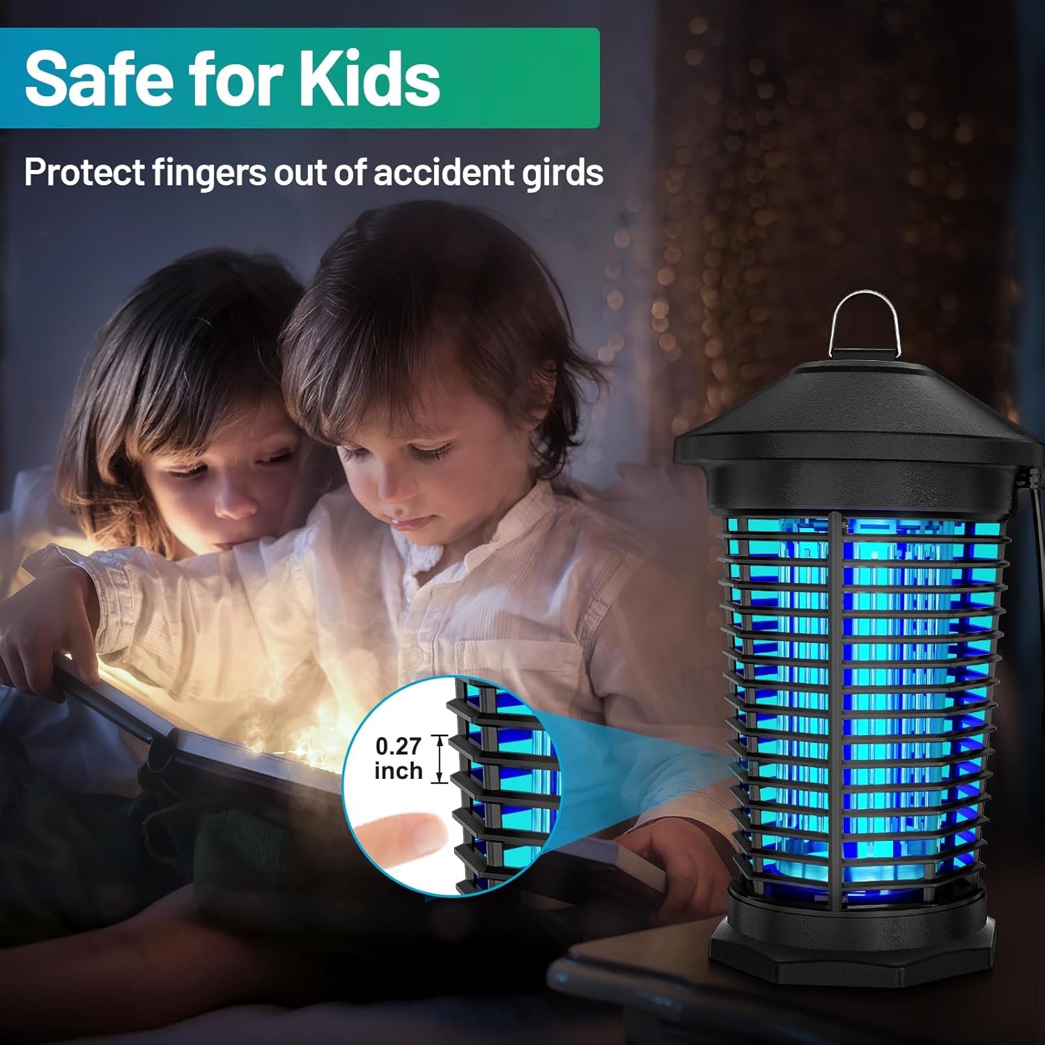 Bug Zapper Outdoor, Mosquito Zapper Indoor with 4000V High Powered, Electric Fly Zapper, Mosquito Killer Traps for Home, Kitchen, Backyard, Patio - Image 5