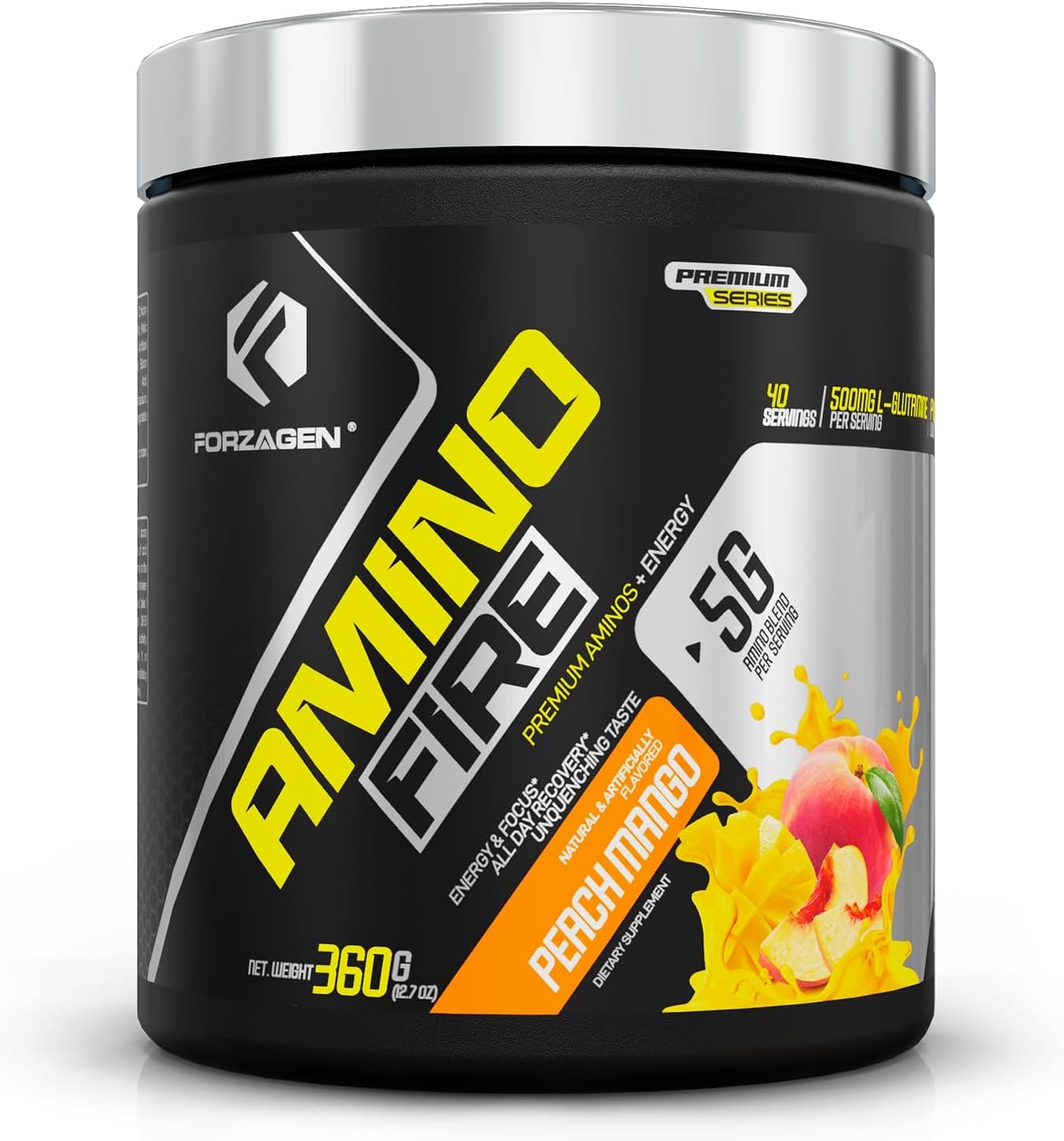 Forzagen Amino Fire | Essential Amino Energy Powder for Pre-Workout | BCAA Energy Boost & Muscle Recovery Drink Mix, Enhance Focus & Concentration, Dietary Supplement | Peach Mango, 40 Servings - Image 2