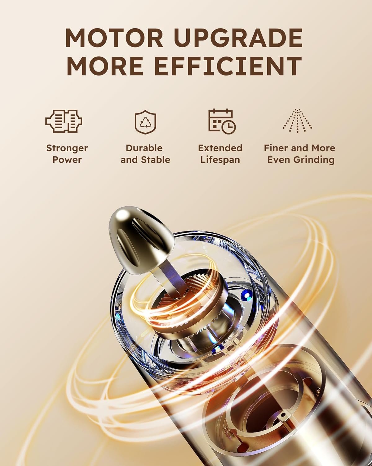 Sangcon Gravity Electric Salt and Pepper Grinder Set Automatic Shakers Mill Grinder with LED Light, Battery Powered Adjustable Coarseness One Hand Operation, Upgraded Larger Capacity - Image 6