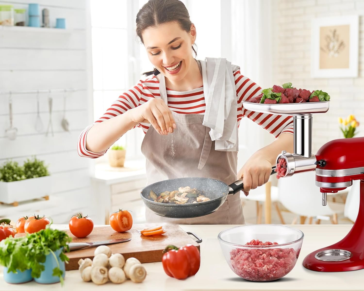 Food Grinder Attachment for KitchenAid Mixers,Stainless Steel Dishwasher Safe Meat Mincer Accessories Set Included 3 Sausage Stuffer Tubes - Image 7