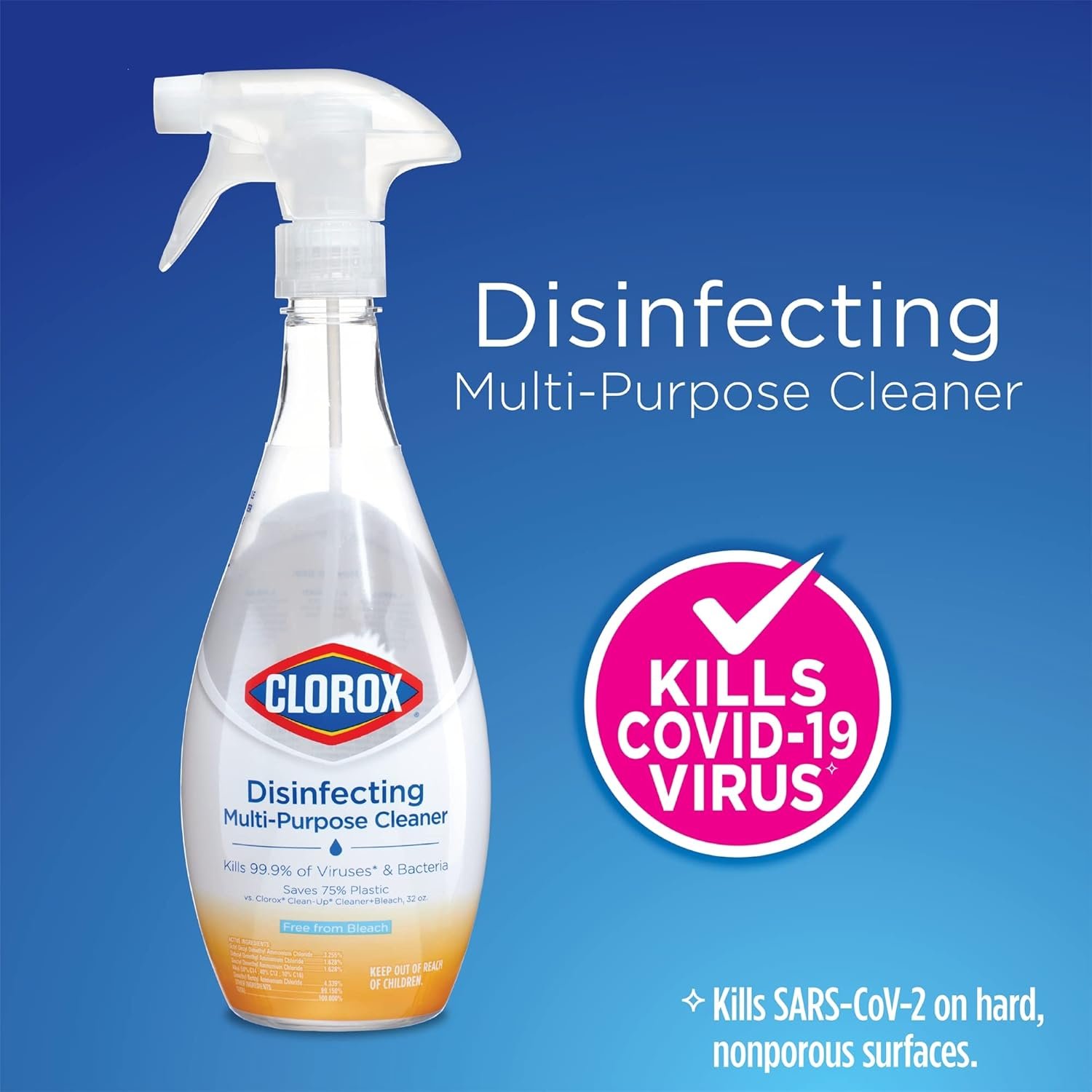 Clorox Disinfecting Multi-Purpose Cleaner Starter Kit with One Reusable Spray Bottle with 2 Refill Cartridges (Pack of 2) - Image 4