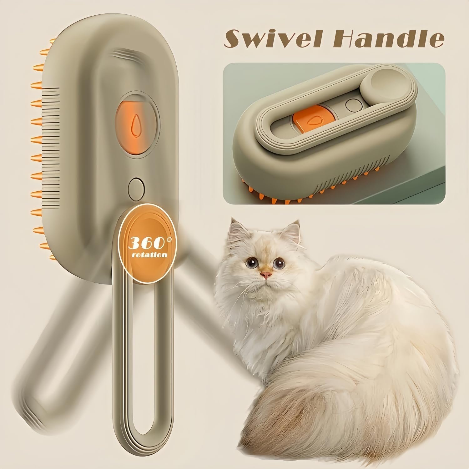 Spritz Defur Comb For Cats, 2025 New Cat Spritz Defur Comb, Cloud Care Cat Brush, 3 In 1 Pet Steam Brush For Shedding, Cat Grooming Brush Removing Tangled & Loosse Hair (2pcs) - Image 3