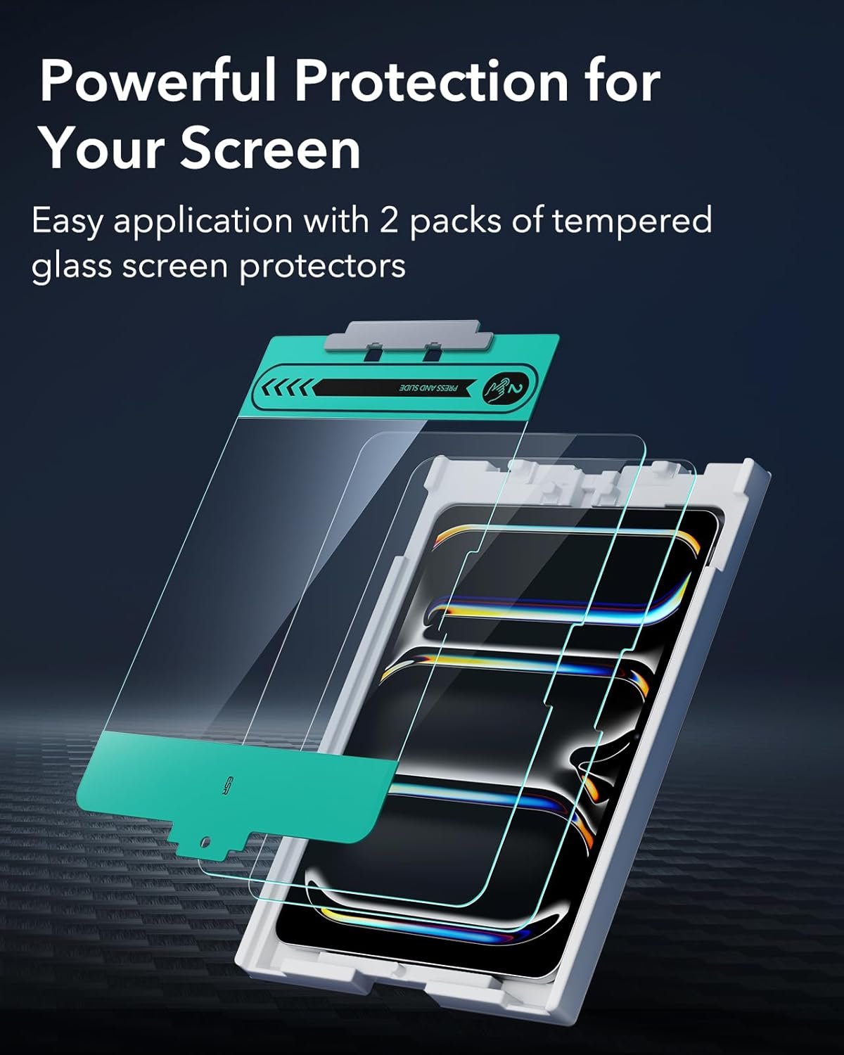 ESR 2 Pack Screen Protector for iPad Pro 13 Inch M4 2024, Tempered Glass Film with Easy Application Tray, Scratch Resistant, HD Clarity - Image 4