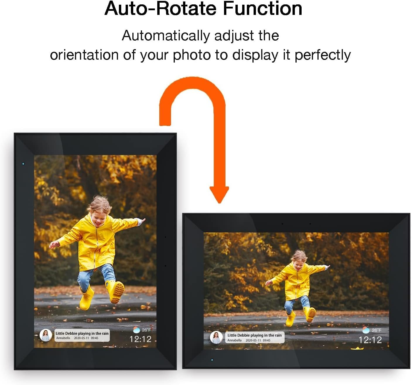 Digital Picture Frame 10.1 Inch WiFi Digital Photo Frame with 1280 * 800 IPS HD Touchscreen, Hyjoy 16GB WiFi Smart Frame Built-in Light Sensor Share Photos and Videos Instantly via AiMOR App - Image 3