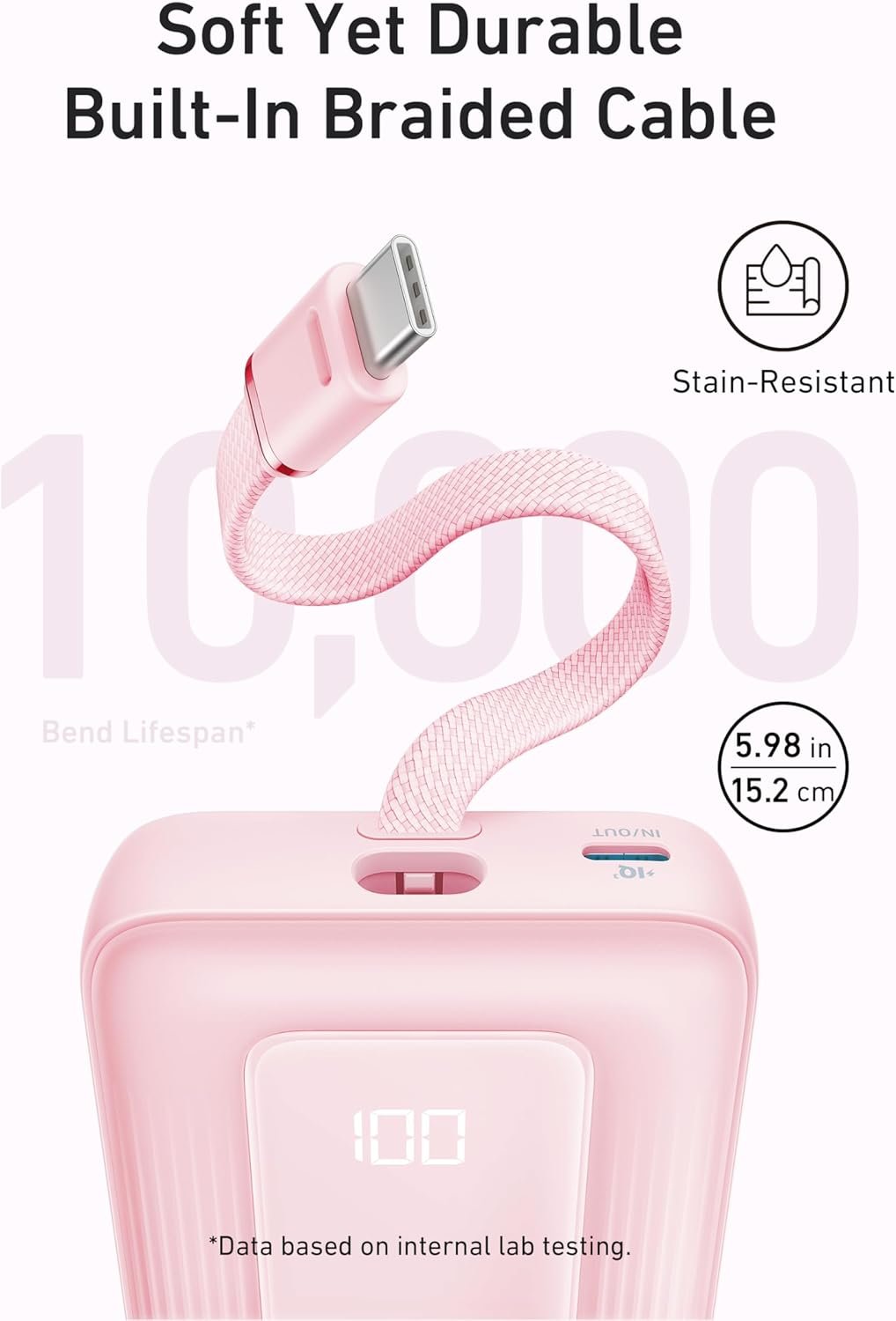 Anker Zolo Power Bank, 20,000mAh 30W High-Speed Portable Charger with Built-in USB-C Cable, 1 USB-C, 1 USB-A, Battery Pack for iPhone 16/15/15 Pro/15 Pro Max/15 Plus, MacBook, Galaxy, and More - Image 5