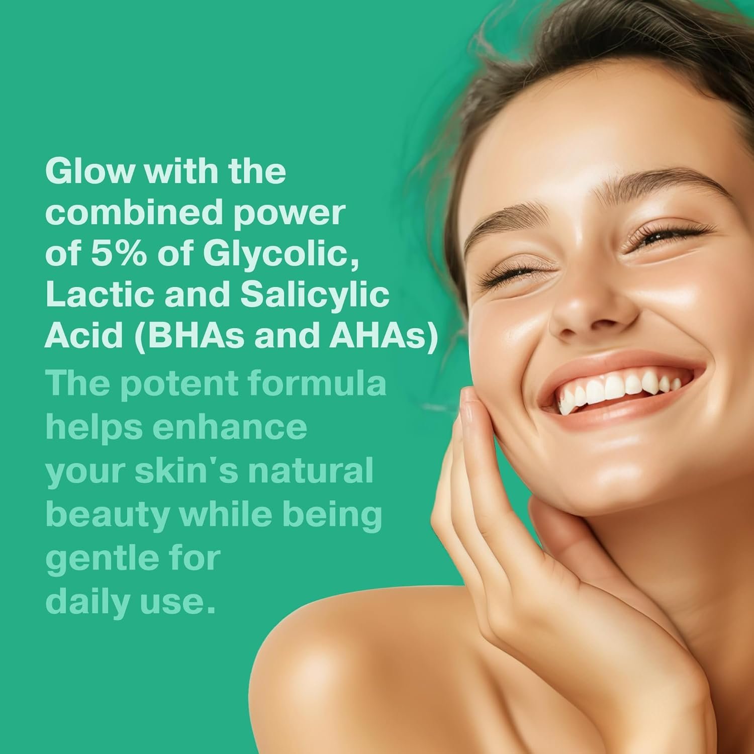 2X BIGGER 2OZ, Go Radiance 5% Glycolic Acid Serum, Salicylic Acid Serum for Acne-prone Skin, BHA Liquid Exfoliant, AHA Peel Lactic Acid Serum, Gentle Glycolic Acid Peel For Oil Control & Pore Reducer - Image 3