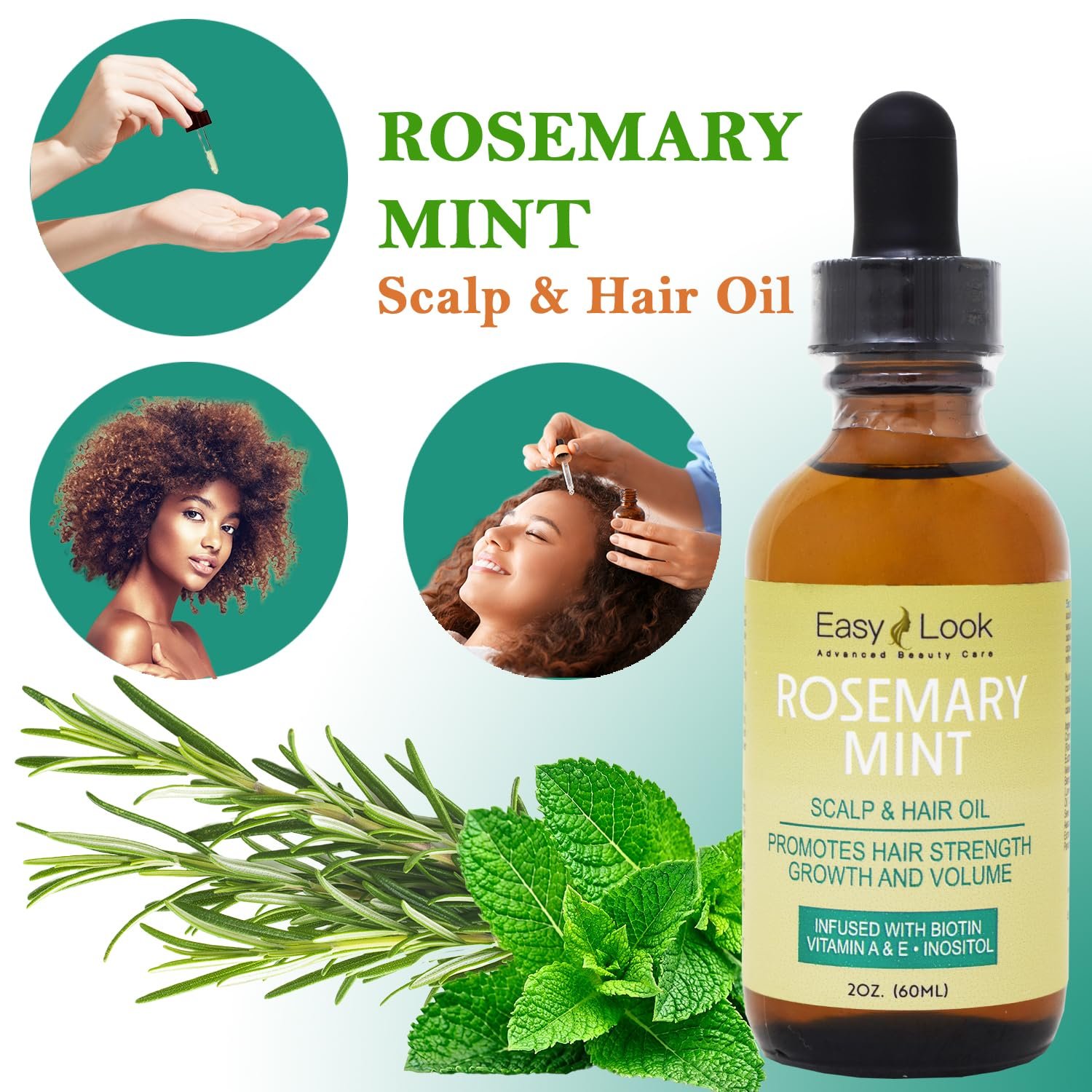 Rosemary Mint Scalp & Hair Strengthening Oil for All Hair Types, 2 Ounce - Image 3