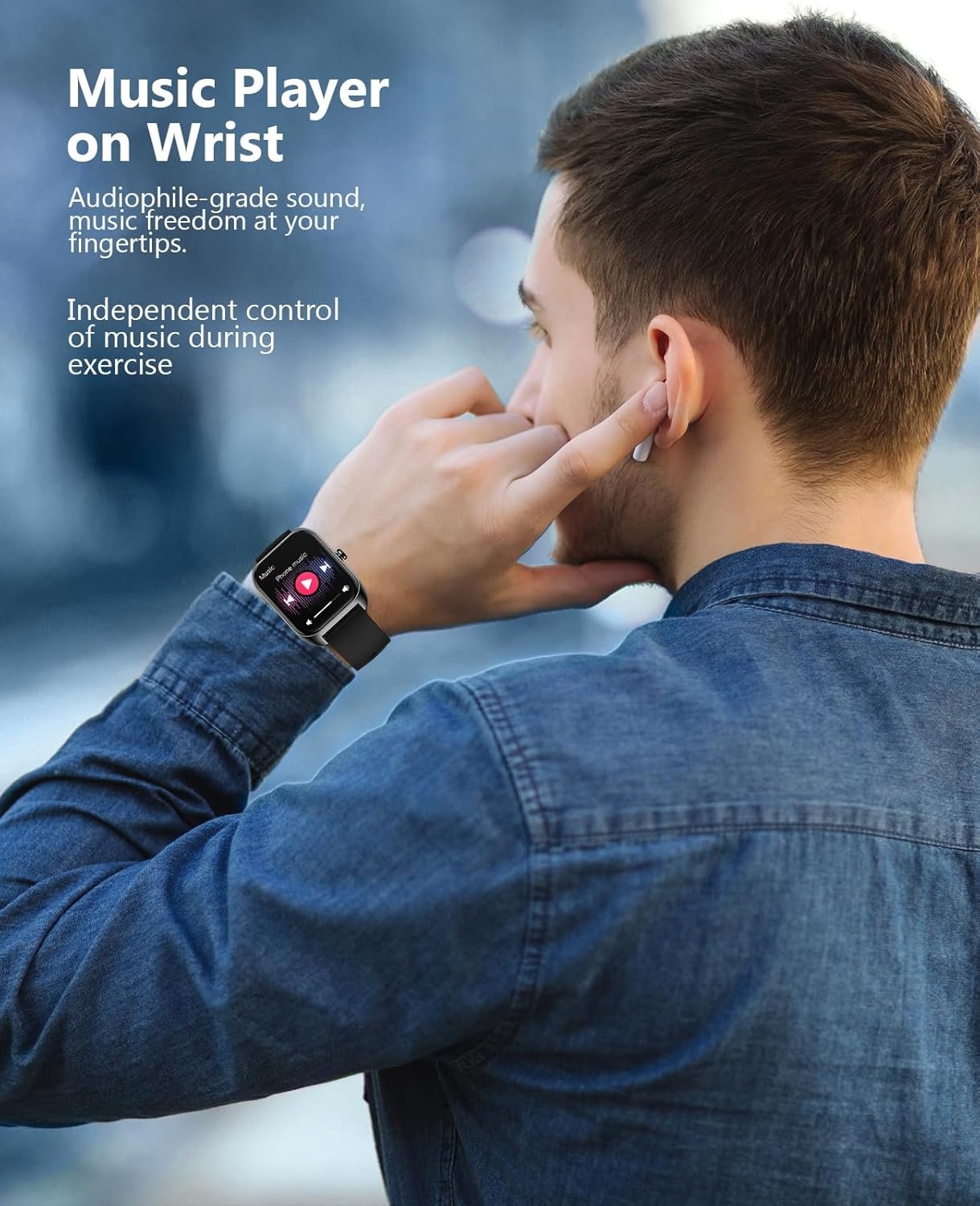 Smart Watch(Answer/Make Call), 2.02" Smartwatch with Blood Oxygen Heart Rate Sleep Monitor, IP68 Waterproof Fitness Tracker 100+ Sports Modes Compatible with iOS Android for Men Women - Image 6