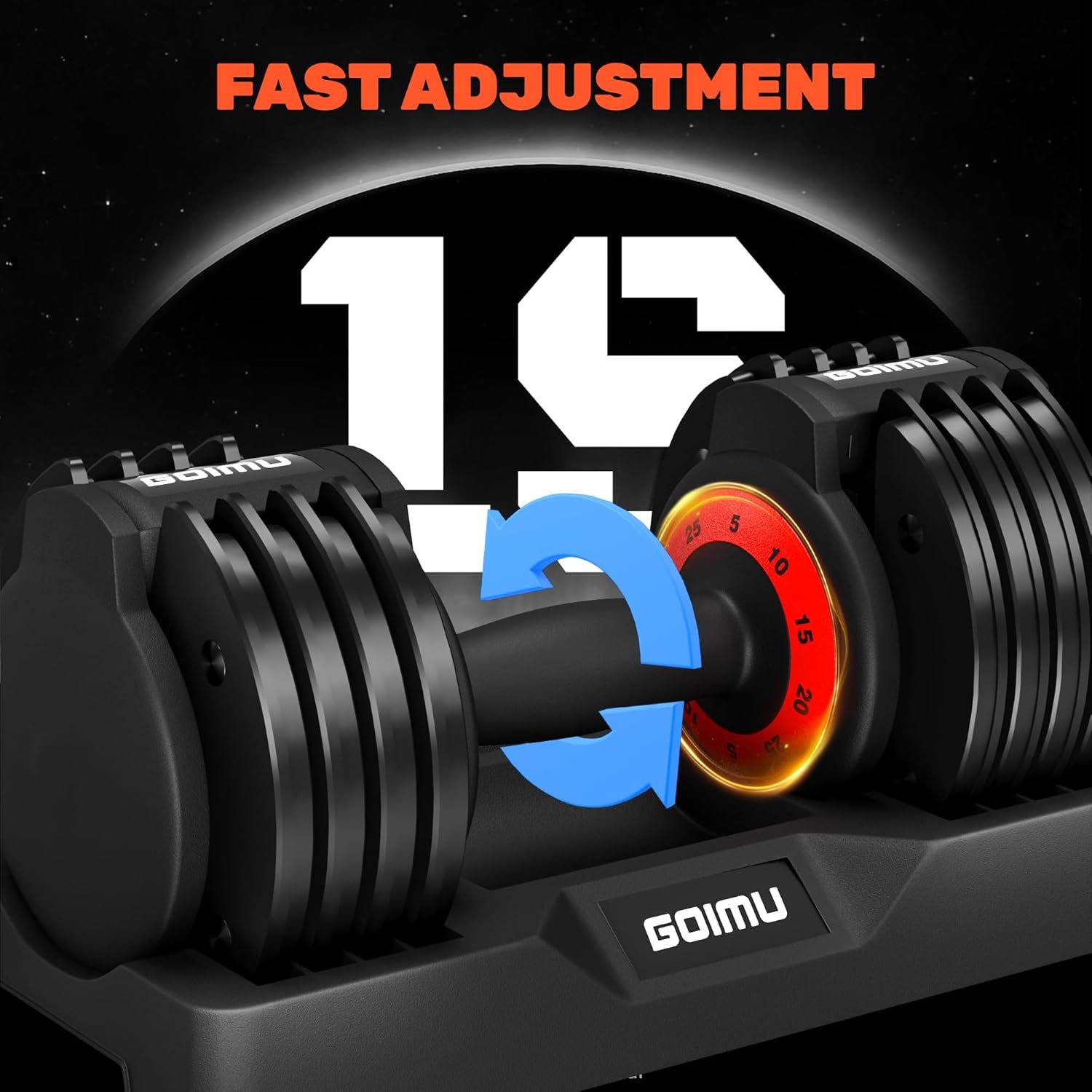 Adjustable Dumbbell Set, 25/55LB Adjust Dumbbells,Single or Pair Dumbbell Weights, 5 in 1 Free Weight Dumbbell with Anti-Slip Handle, Perfect for Home Gym Exercise Equipment - Image 4