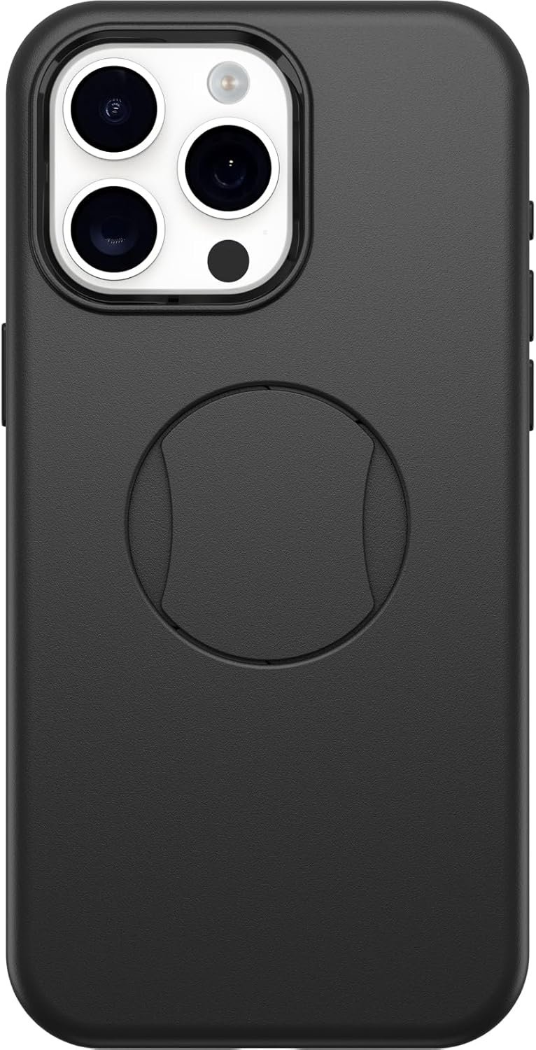 OtterBox iPhone 15 Pro MAX (Only) OtterGrip Symmetry Series Case - Black, Built-in Grip, Sleek Case, Snaps to MagSafe, Raised Edges Protect Camera & Screen - Image 2