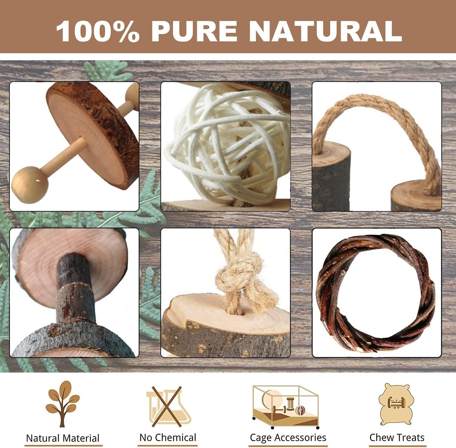 Guinea Pigs Toys, Wooden Rabbit Toys, Bunny Toys for Exercise Molar Teeth Care, Best Choose for Gerbils, Rats, Birds, and Other Small Pets - Image 4