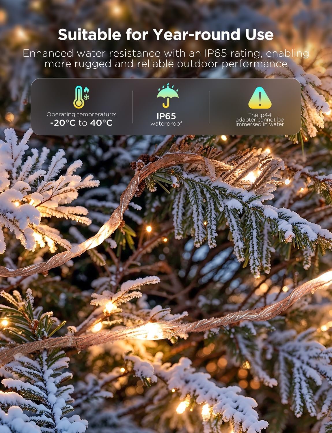 Govee Christmas Lights 2, RGBWIC 99FT 300LEDs Christmas Tree Lights with Shape Mapping Function, Smart Holiday String Lights for Christmas Decor, 130+ Preset Scenes, Voice and APP Control, Clear Wire - Image 9