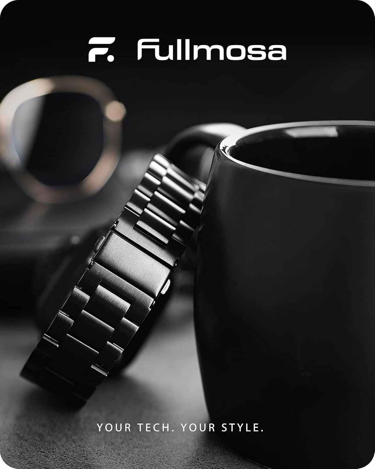Fullmosa Compatible Apple Watch Bands 49mm 45mm 46mm 44mm 42mm 41mm 40mm 38mm, Metal iWatch Band with Case for Apple Watch Ultra Series 10 9 8 7 6 5 4 3 2 1 SE, 42mm 44mm 45mm Black - Image 3