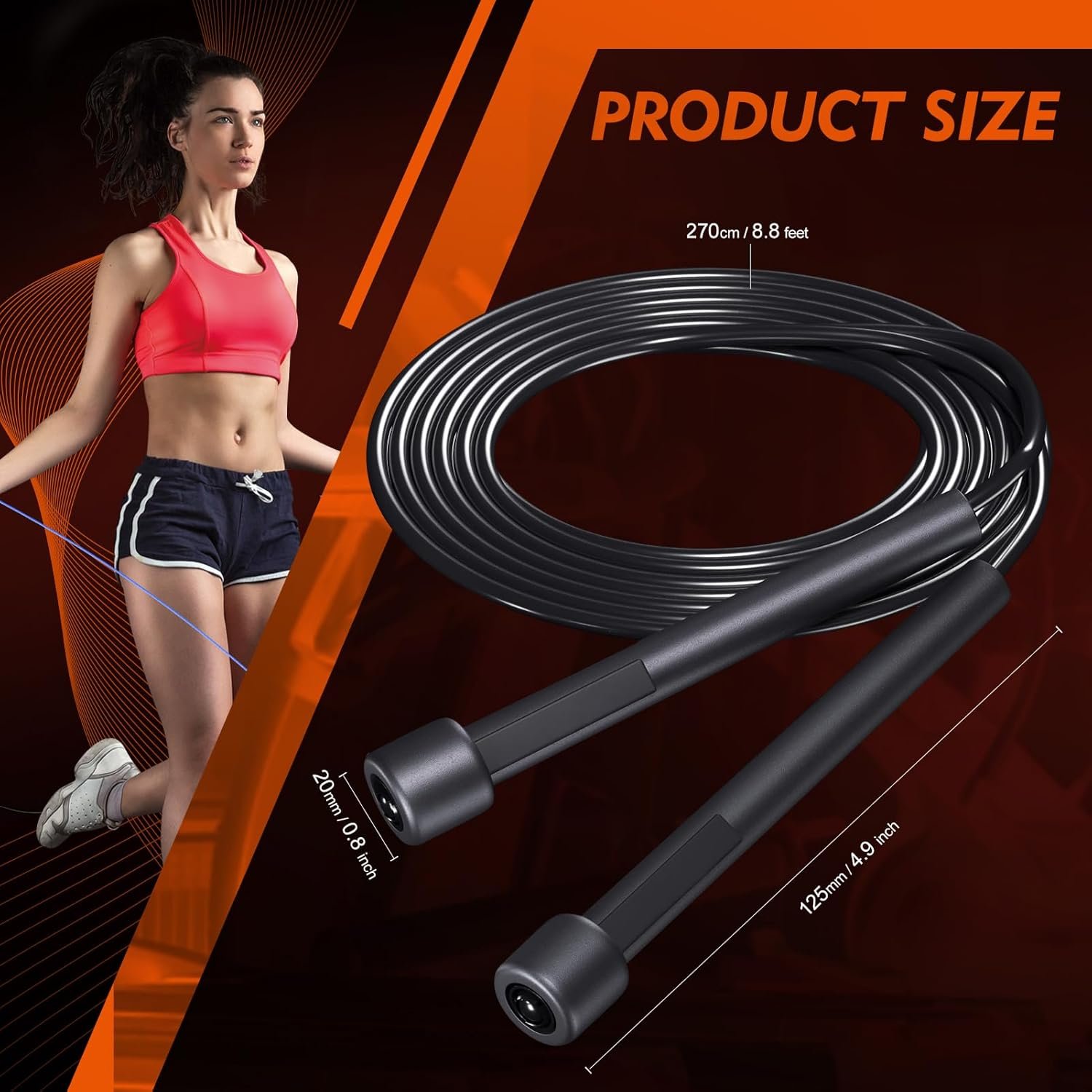 14 Pack Adjustable PVC Jump Rope for Cardio Fitness - Versatile Jump Rope for Women Men Kids Christmas Gift -Tangle-Free for Keeping Fit, Training, Workout - Image 3