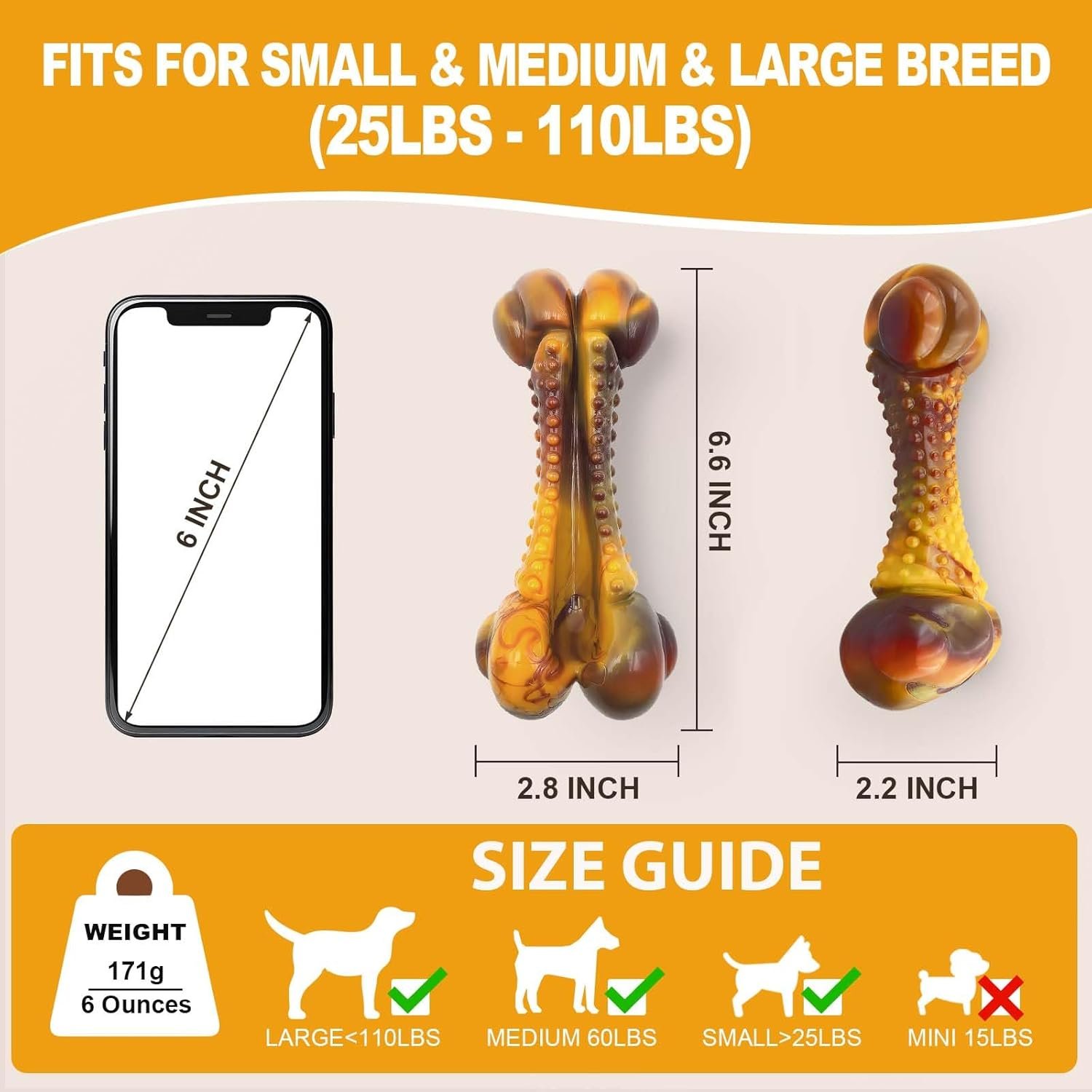 Dog Chew Toys for Aggressive Chewers Indestructible Dog Toys for Large Dogs Medium Small Breed, Tough Nylon Interactive Durable Chew Toy for Dog Teething Bacon Flavor, Best Gift&Keep Them Busy - Image 7