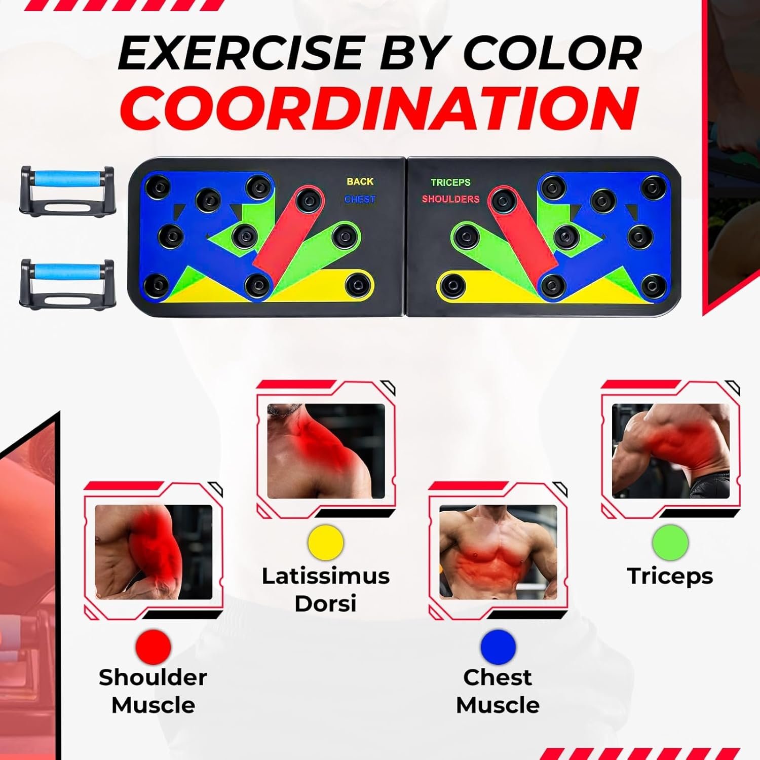 Push Up Board Gym Equipment for Home | Multifunctional Push Up Bar 5 in 1 Pushup Board For Muscle Exercise | Push Up Handles For Floor Chest Work Out | Perfect Foldable Push Up Board For Men And Women - Image 6