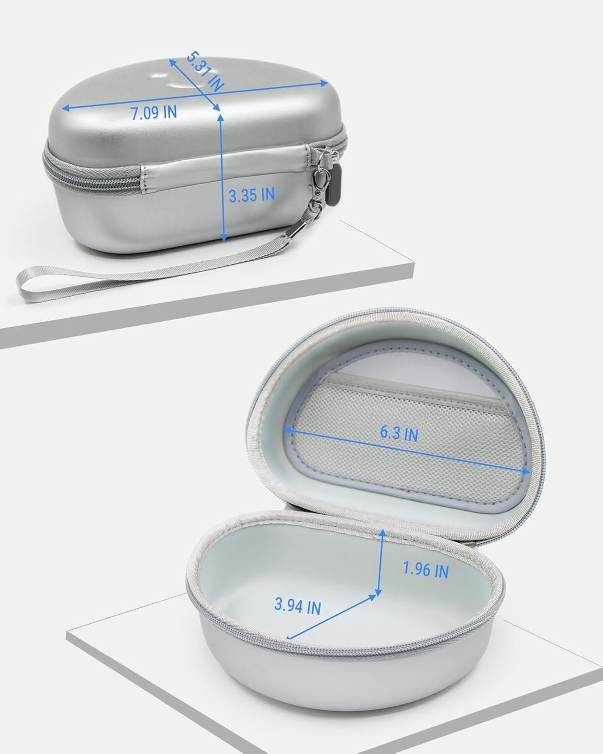 Hard Headphone Case for Beats Solo 4, Studio Pro, Solo 3, Studio 3, Solo 2,Over Ear Headphone Carrying Case with Storage Cable Bag Strap for Travel (Silver) - Image 6