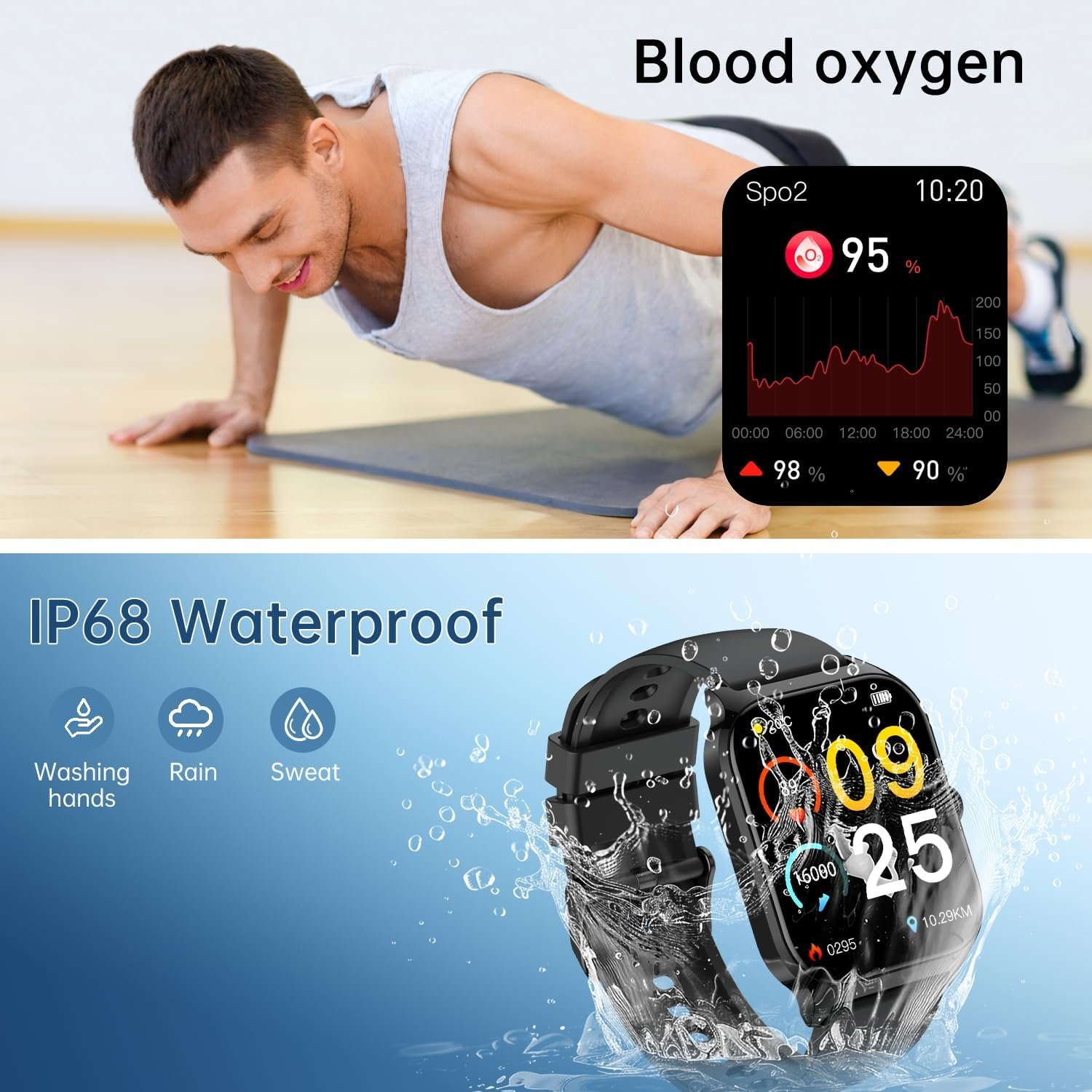 Smart Watch for Women Fitness Tracker: Waterproof Make/Answer Call Smart Watches for Women Running Digital Mens Watches Step Smartwatch Android Phones iPhone Samsung Compatible Heart Rate Monitor - Image 8