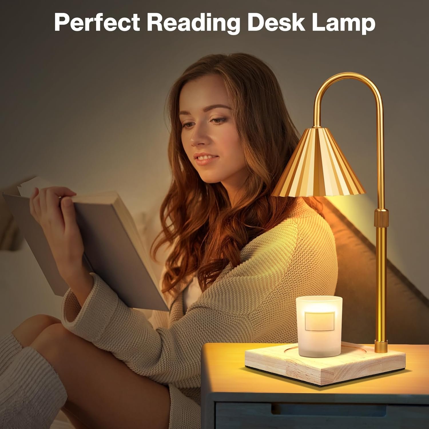 Cadrim Candle Warmer Lamp, Adjustable Height Dimmable Candle Lamp Warmer with 2 Bulbs 2H/4H/8H Timer Electric Wax melt Warmer Electric Candle Warmer for Bedroom Home Decor Christmas Festival Gift - Image 8