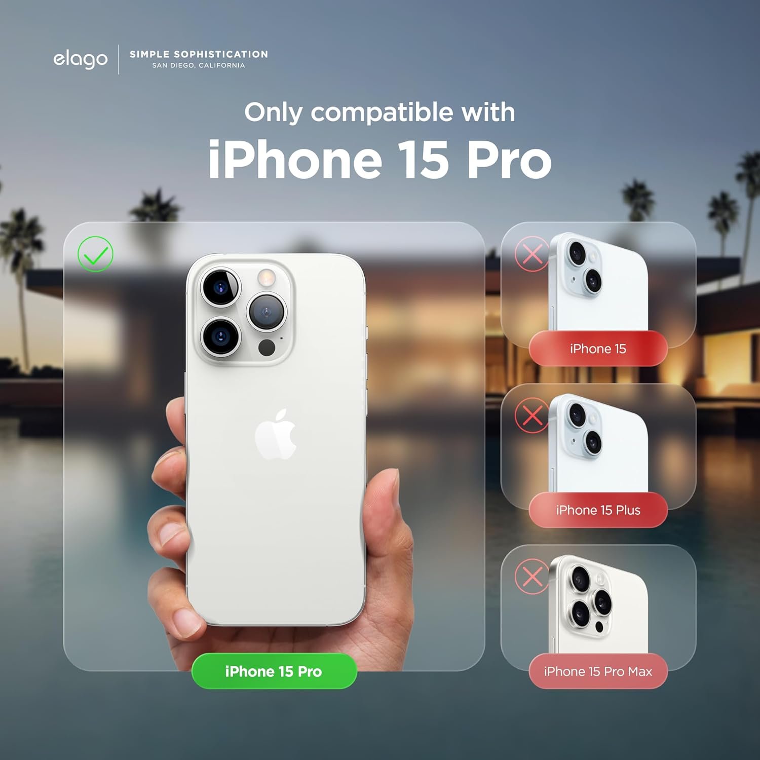 elago Compatible with iPhone 15 Pro Case, Liquid Silicone Case, Full Body Protective Cover, Shockproof, Slim Phone Case, Anti-Scratch Soft Microfiber Lining, 6.1 inch (Jean Indigo) - Image 3