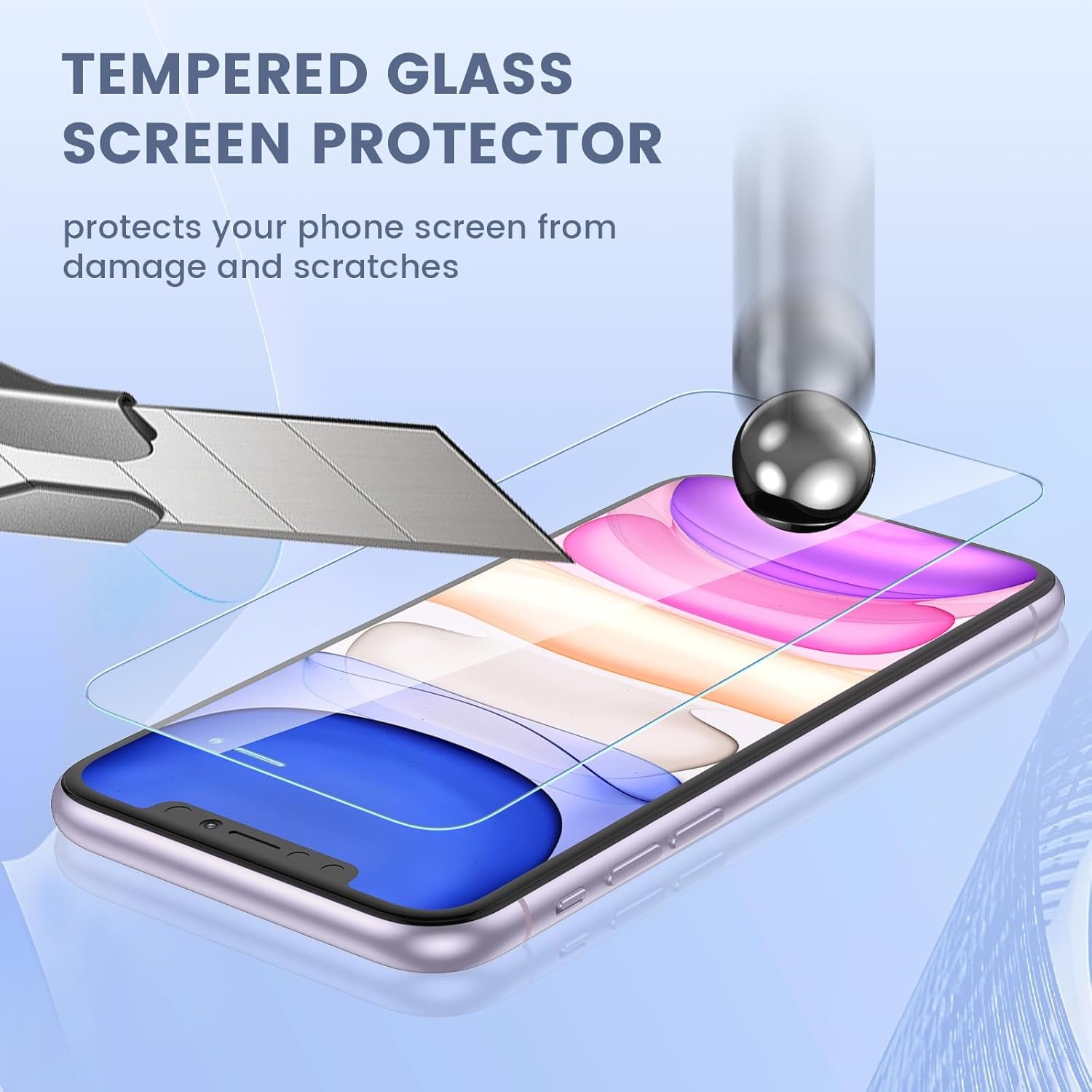 Maxdara [6 in 1 for iPhone 11 Screen Protector (6.1 inches), 2 Pack iPhone 11 Back Screen Protector with 2 Pack Front Screen Protector and Camera Lens Protector, 9H Hardness, Ultra HD - Image 7