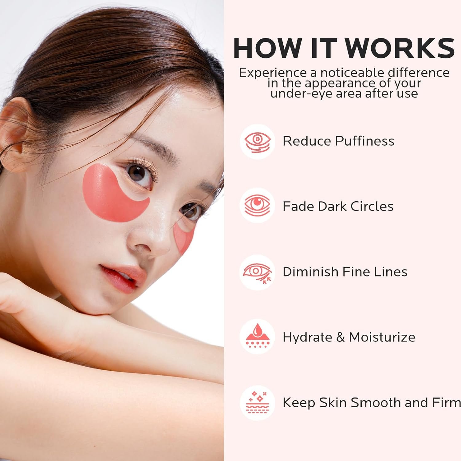 Dr. Pure Under Eye Patches for Puffiness: Dark Circles and Puffy Eyes Treatment Caffeine Eye Mask with Niacinamide Hyaluronic Acid - Smooth Wrinkles Reduce Eye Bags Undereye Gel Pad (30 Pairs) - Image 5