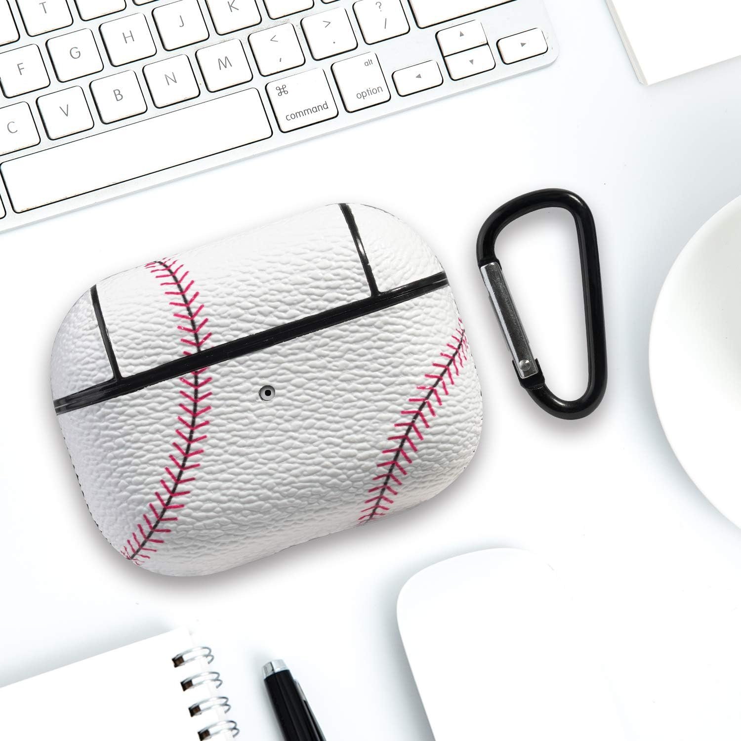 Case for Airpods Pro, for Airpods Pro Skin Accessories Sport Pattern for Airpod Pro Cover Leather Case for Charging Case for AirPods Pro, Baseball - Image 4