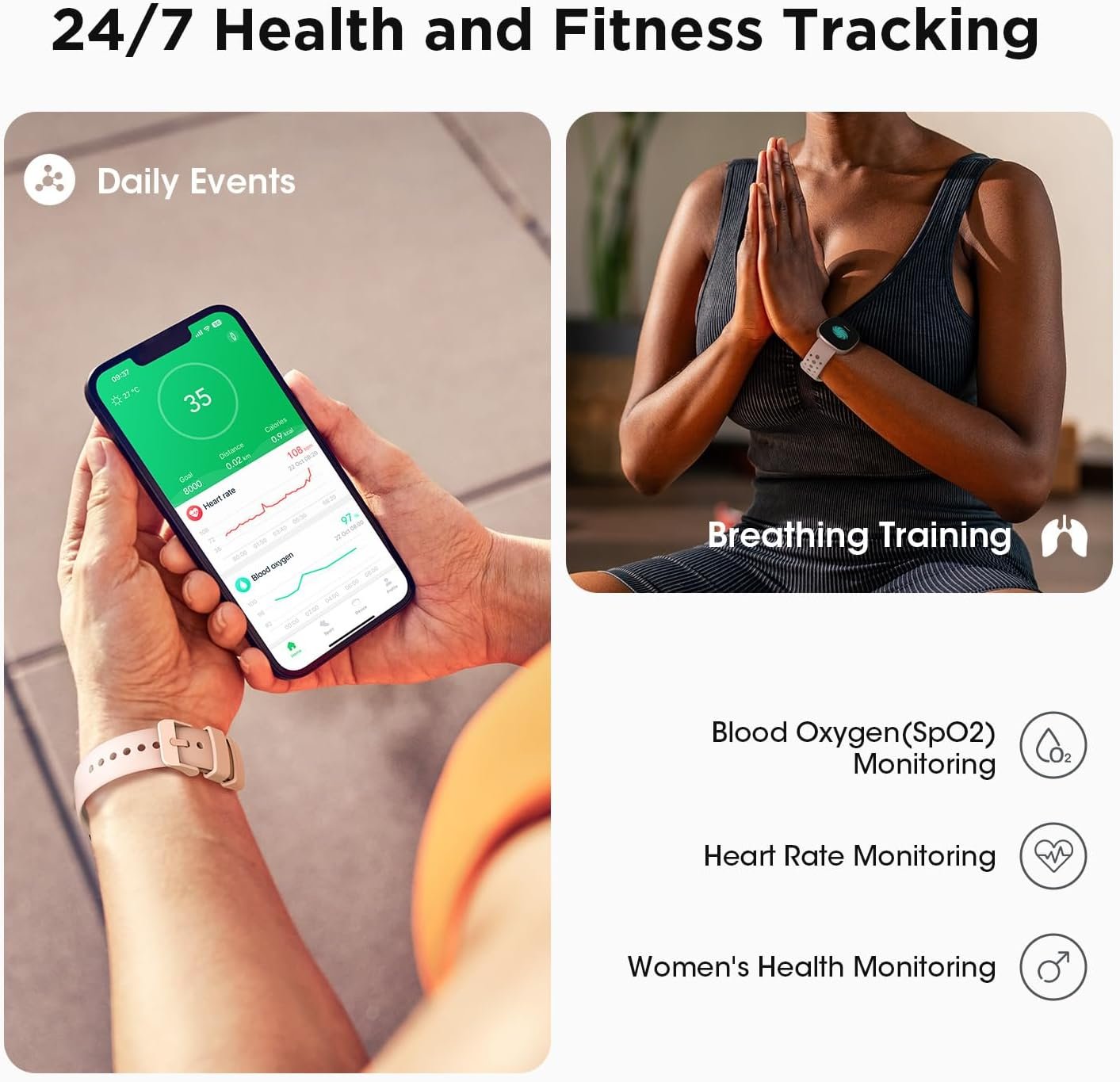 Smart Watches for Women Fitness Gifts: Fitness Tracker with Make/Recive Call Heart Rate SpO2 Sleep Monitor 120 Sport Mode 5ATM Smartwatch for iPhone Android Phones Christmas Birthday Gifts for Women - Image 4
