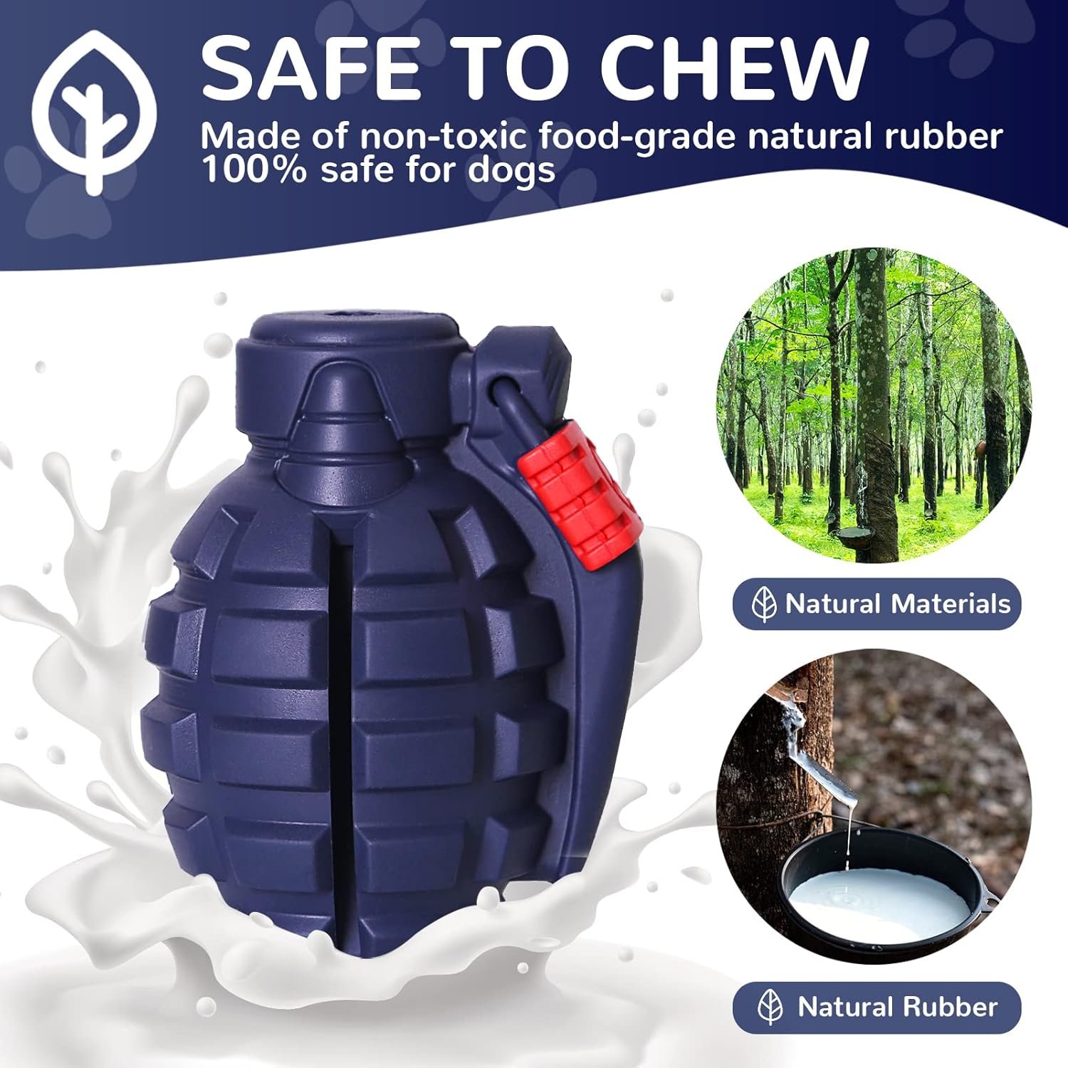 Dog Toys for Aggressive Chewers Large Breed, Rubber German Shepherd Toys,Indestructible Interactive Treat Toys for Large Medium Dogs, Food Grade Tough Dog Toys, Fun to Chew, Chase and Fetch (Blue) - Image 6