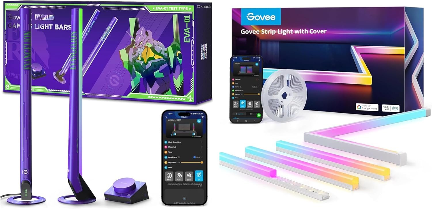 Govee RGBIC LED Strip Lights 16.4ft Bundle x Evangelion Gaming Light Bars - Image 2